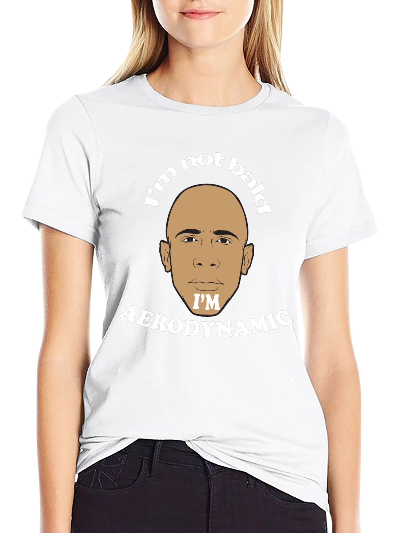 Black I'm Not Bald I'm Aerodynamic Graphic T-Shirt view 9
