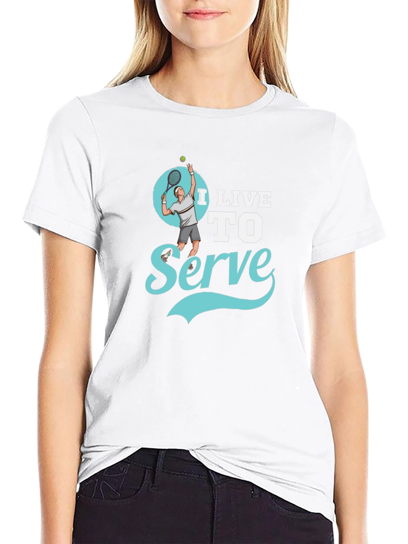 I Live to Serve Black Graphic T-Shirt - 9