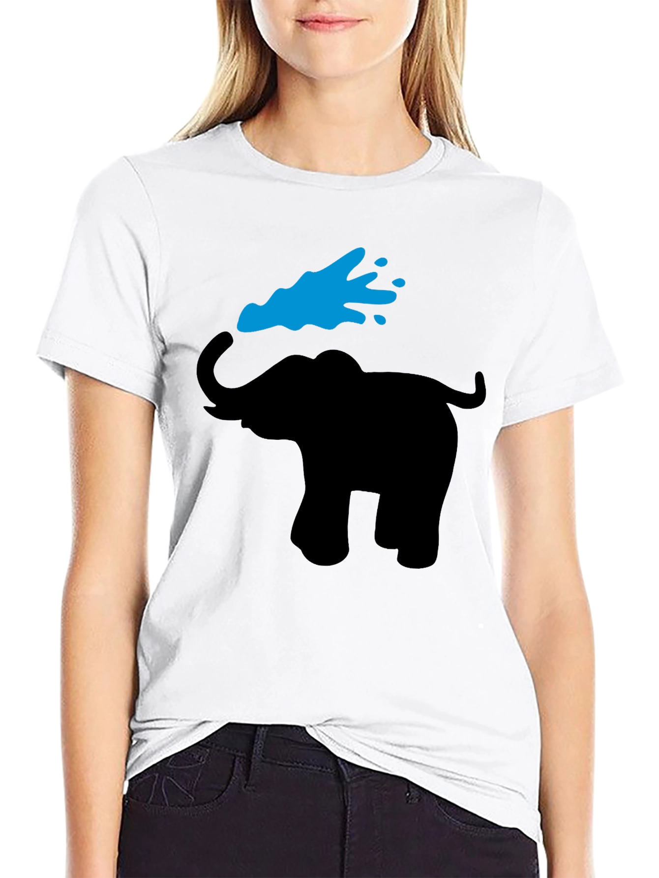 Black Elephant Graphic Tee - Black Cotton T-Shirt view 9