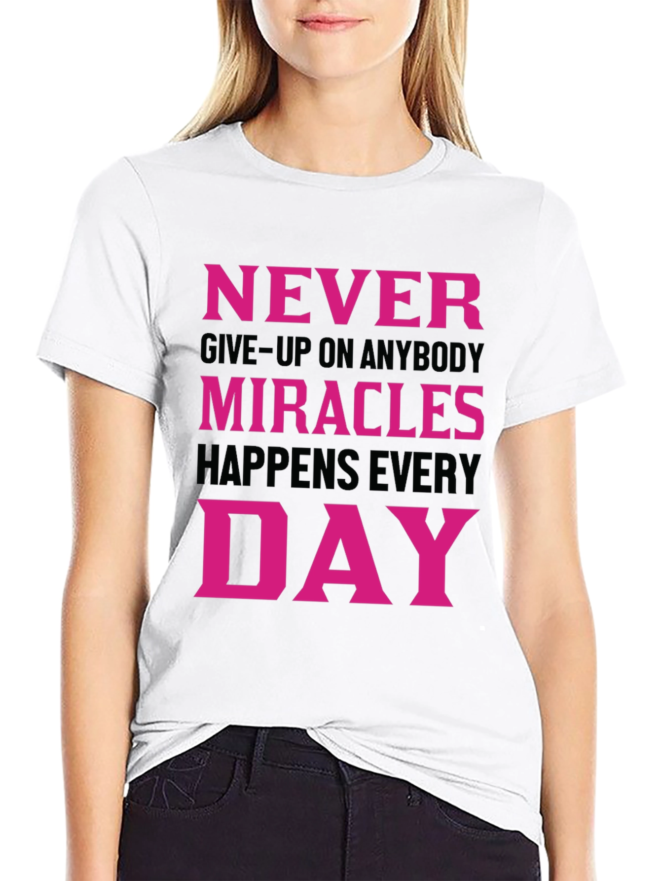 Black Inspirational Miracles Happen Everyday T-Shirt view 9