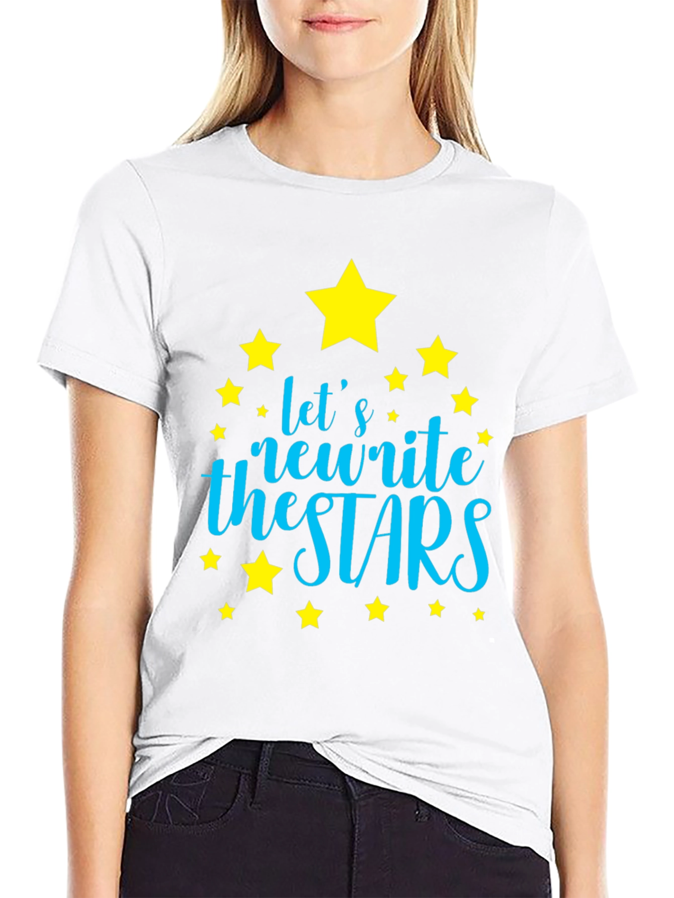 Black Let's Rewrite the Stars T-Shirt - Trendy Graphic Tee view 9