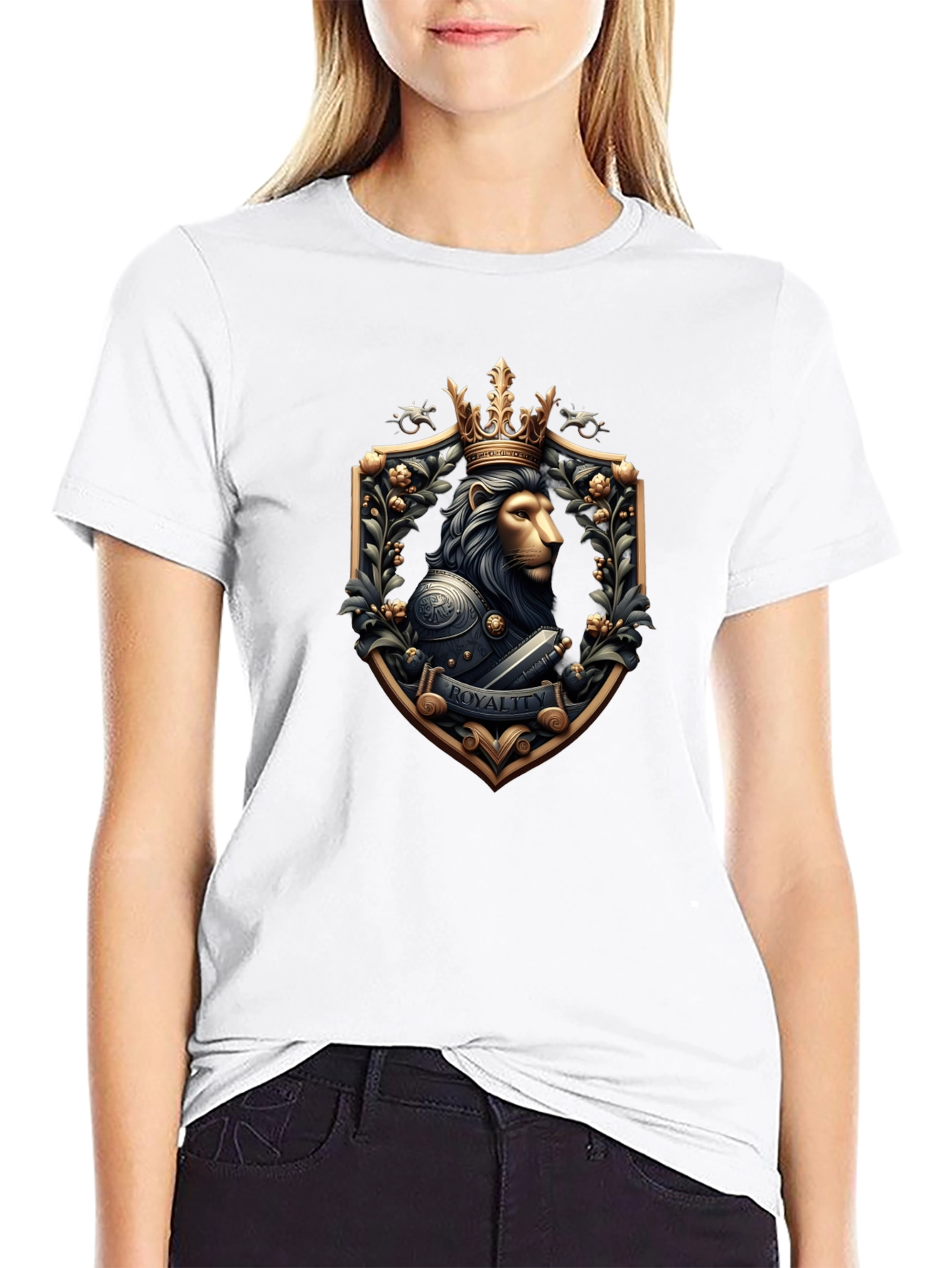 Black Lion King Royalty T-Shirt view 9