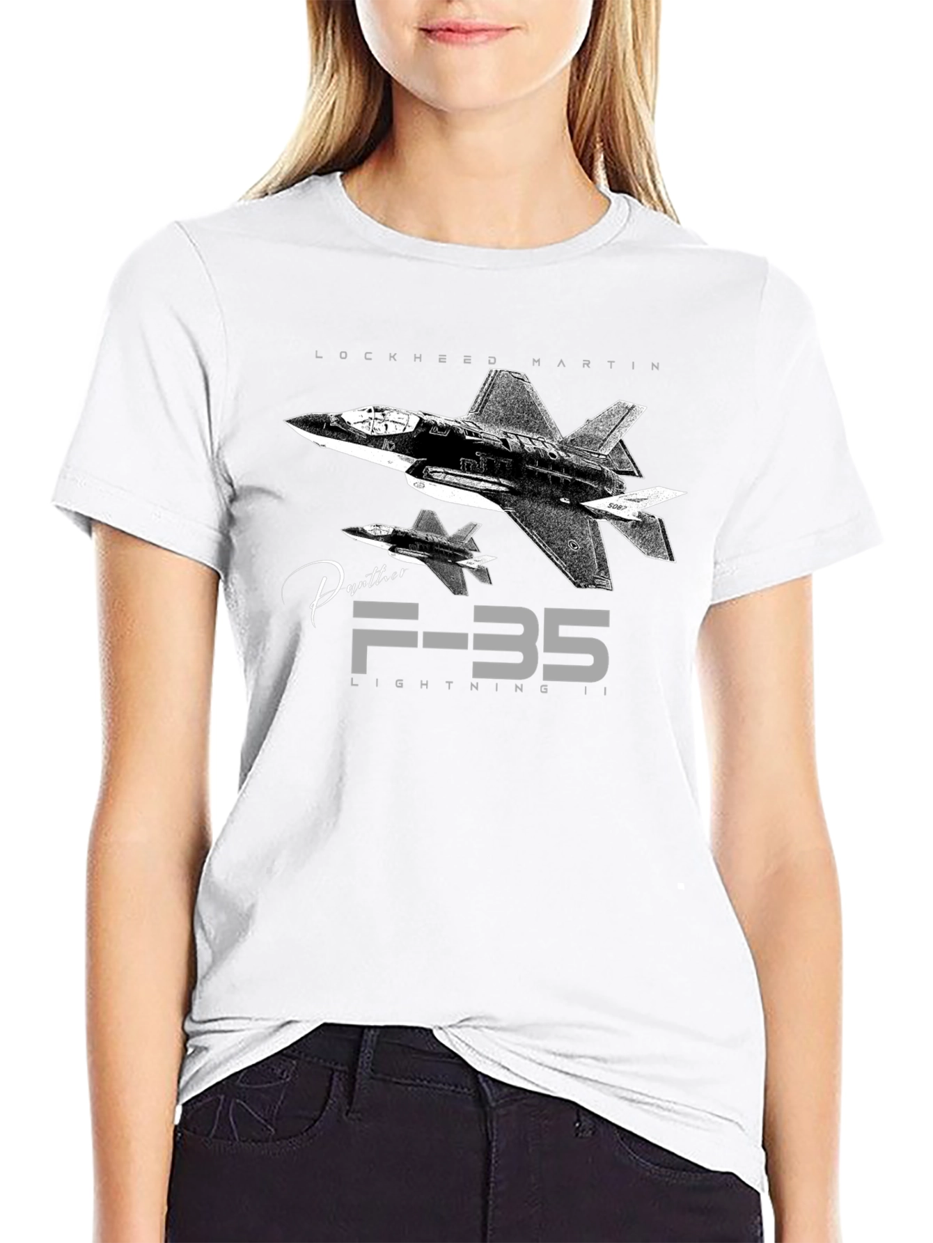 Black F-35 Lightning II T-Shirt - Lockheed Martin Jet Fighter Tee view 9