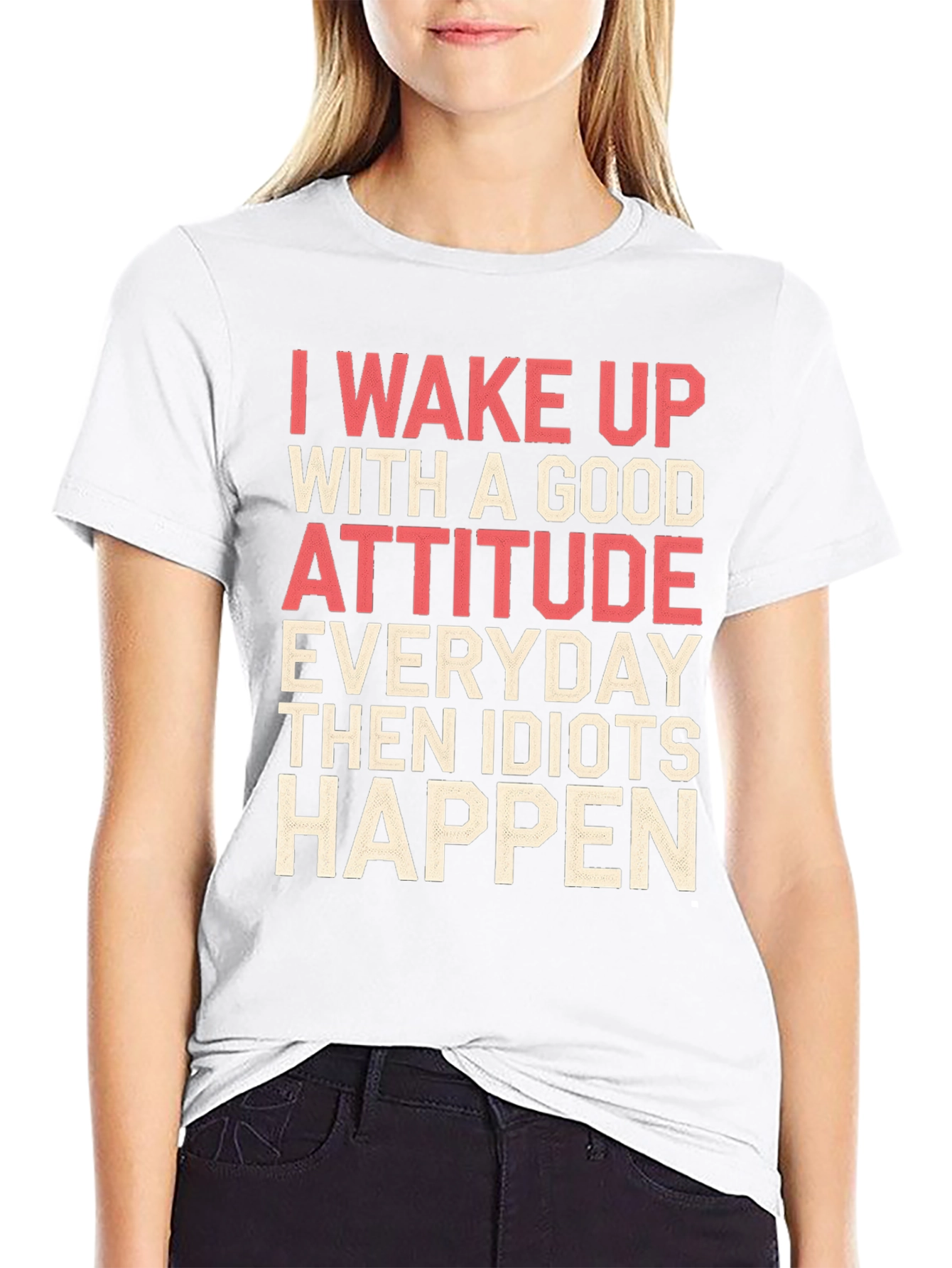 Black Funny Attitude T-Shirt - I Wake Up With A Good Attitude view 9