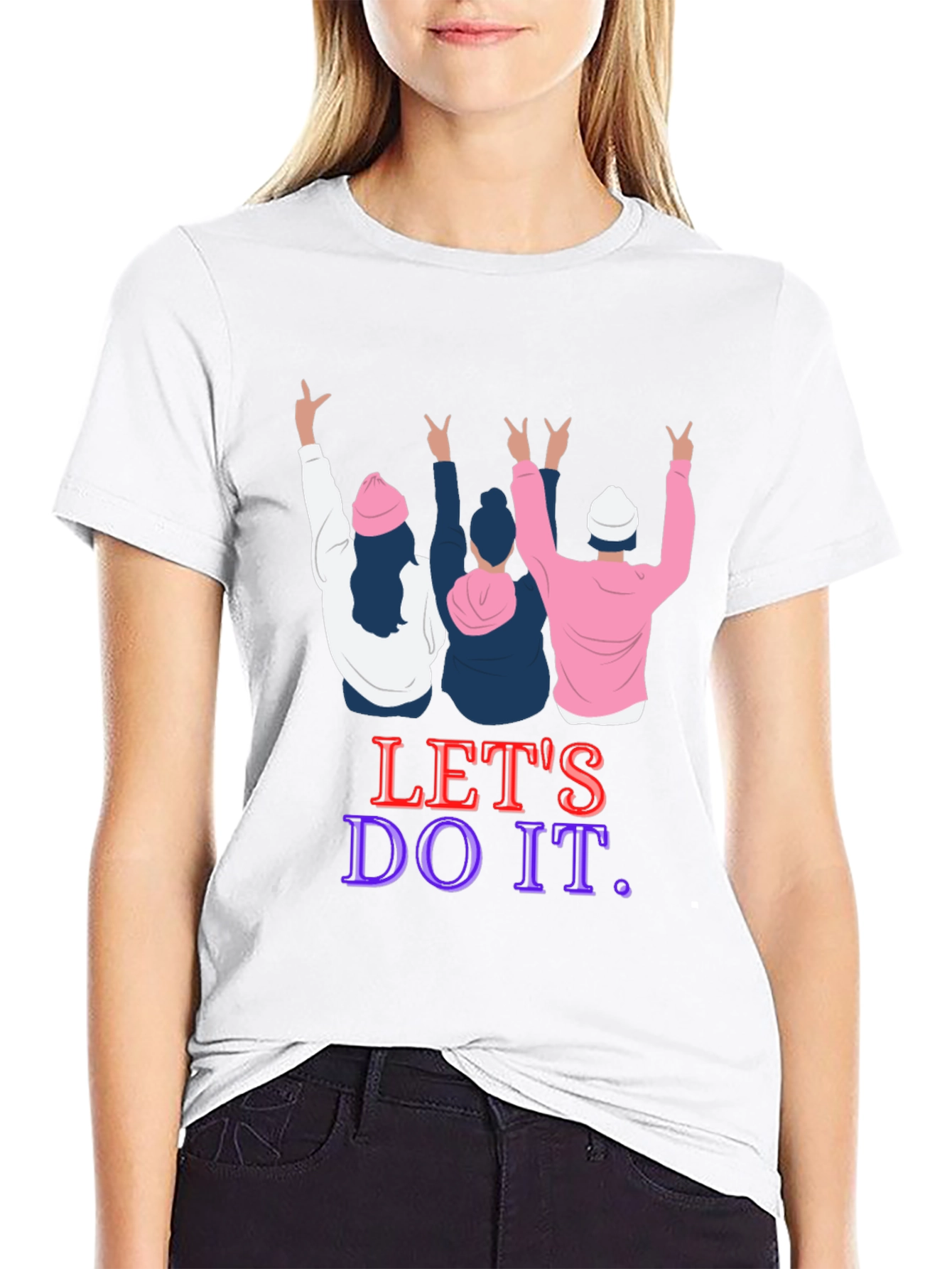 Black Let's Do It Graphic Tee view 9