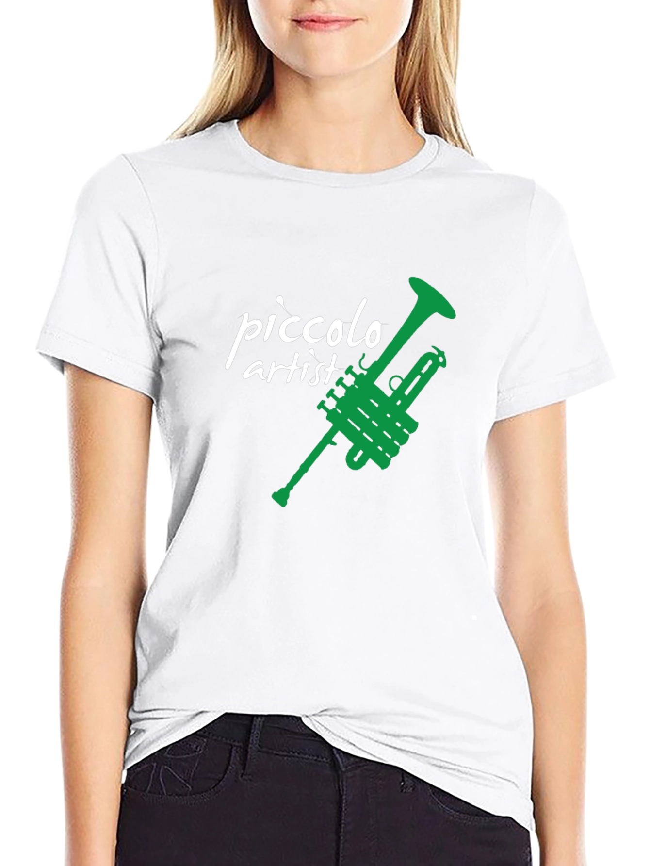 Black Piccolo Artist Trumpet Graphic Tee - Black view 9