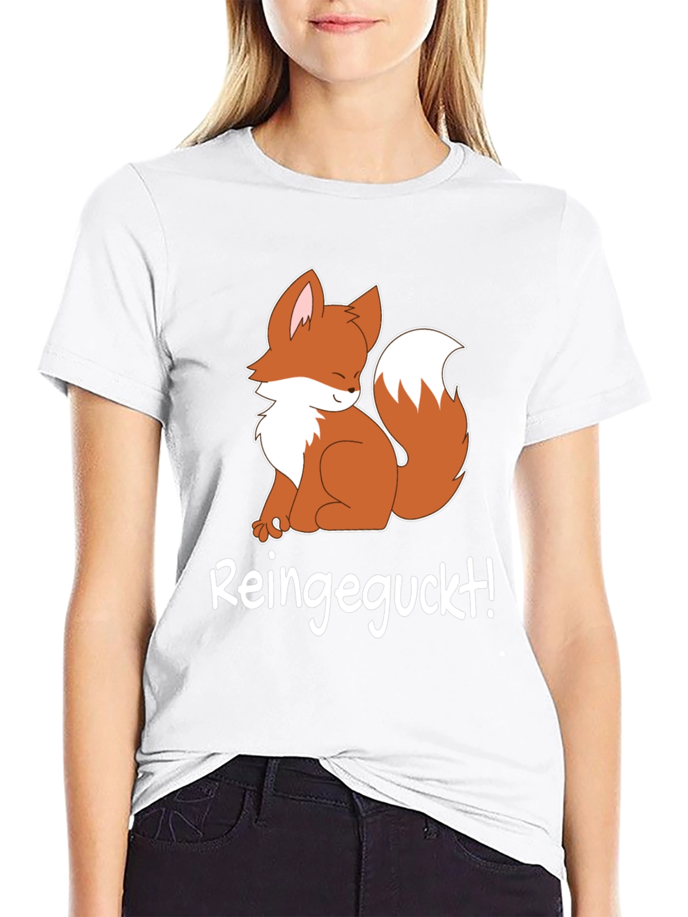 Black Cute Fox Graphic T-Shirt - Reingeguckt! view 9