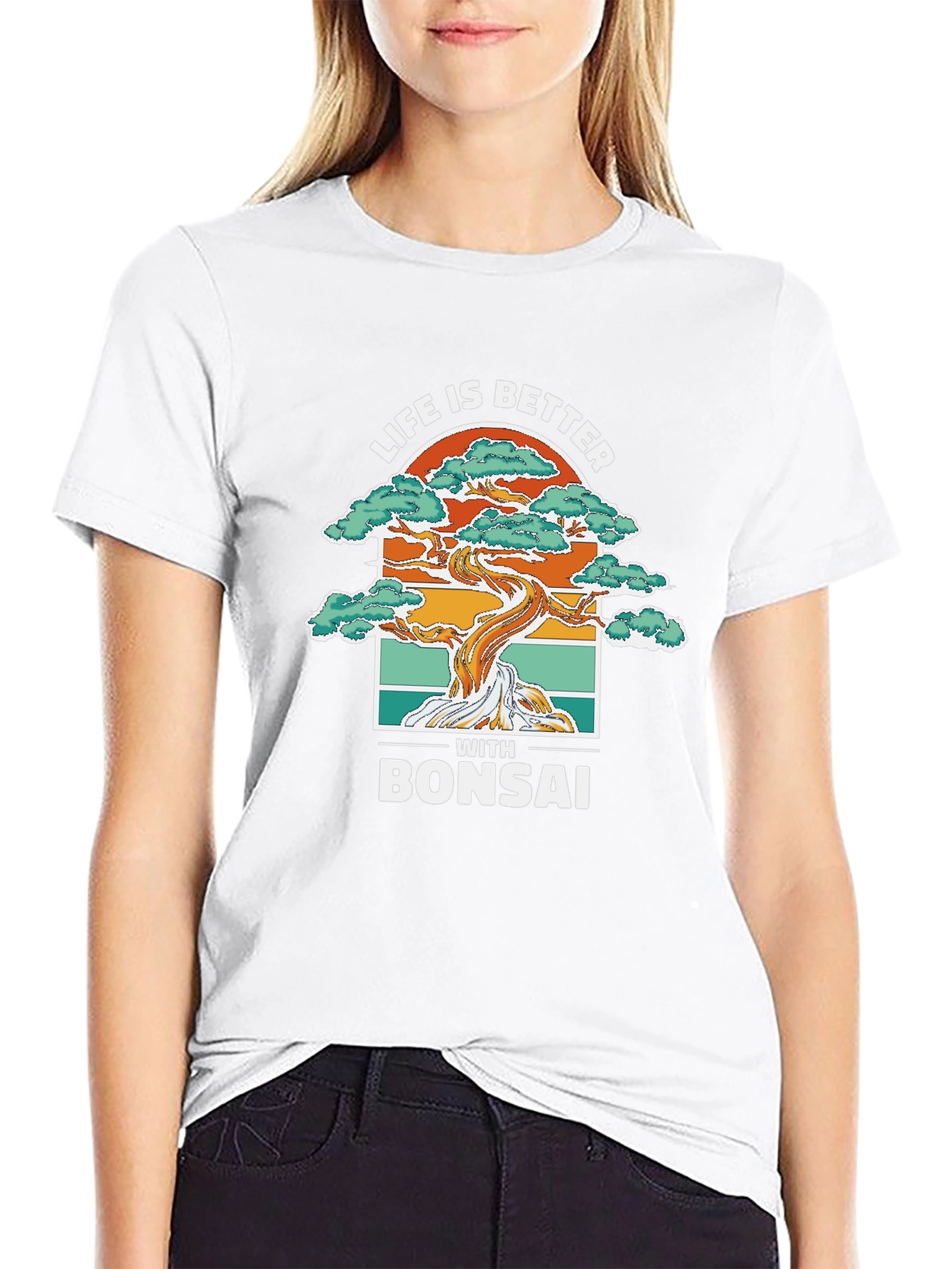 Black Life is Better with Bonsai Graphic T-Shirt view 9