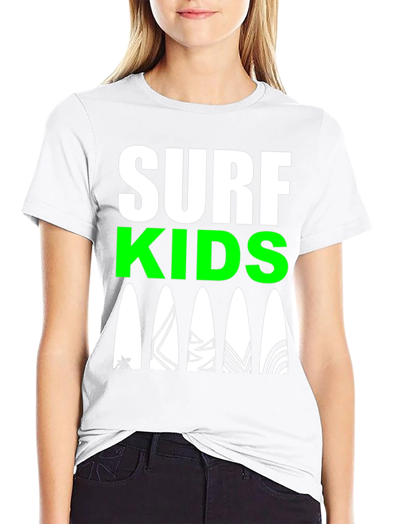Black Surf Kids Graphic Tee - Black Cotton Surfboard Design view 9