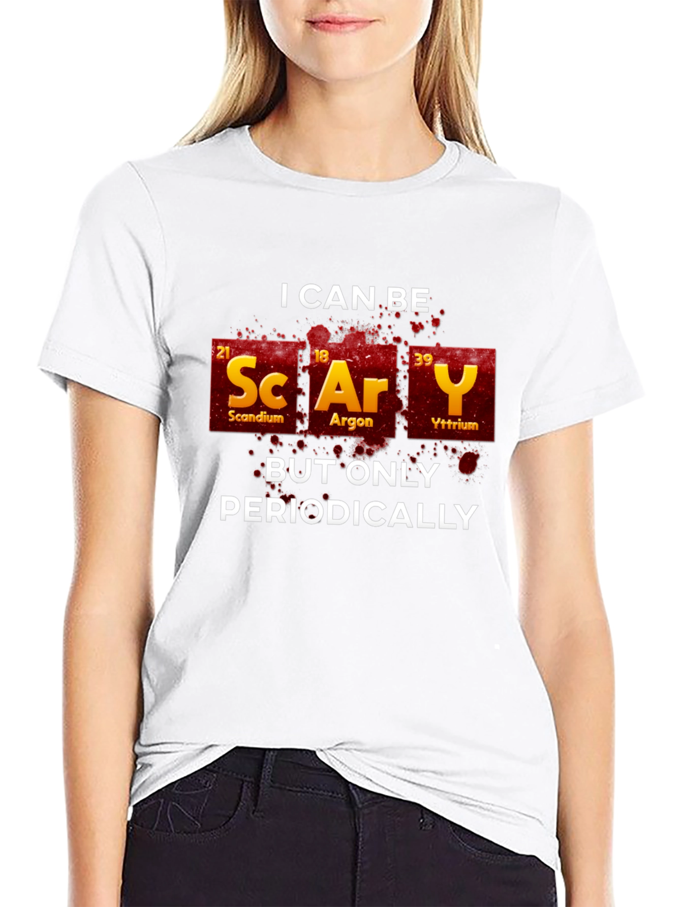Black Scary Periodic Table T-Shirt view 9