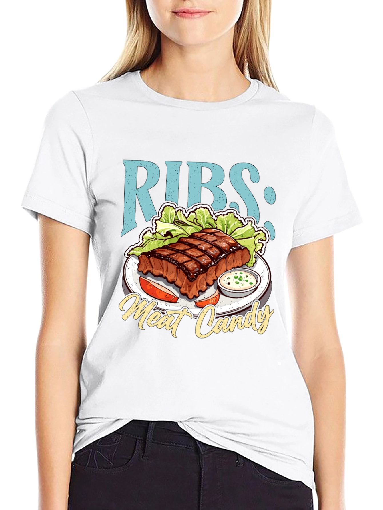 Black RIBS: Meat Candy T-Shirt - BBQ Lover Tee view 9