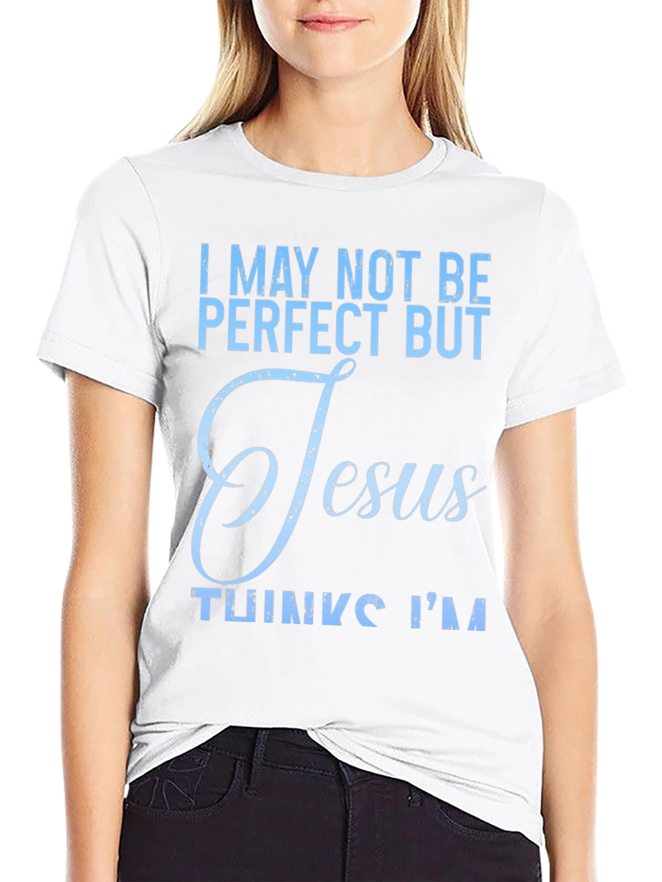 Black I May Not Be Perfect Jesus T-Shirt view 9