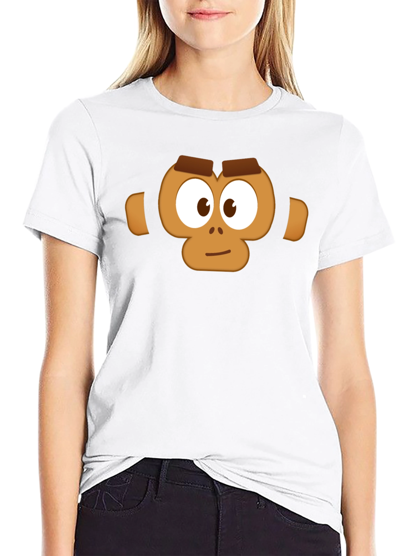 Black Monkey Face Graphic T-Shirt - Casual Black Tee view 9