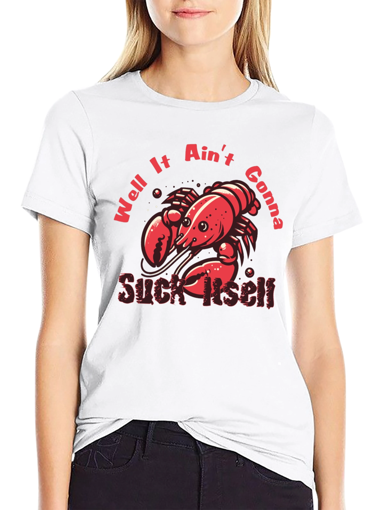 Black Crawfish Suck Itself Graphic T-Shirt view 9