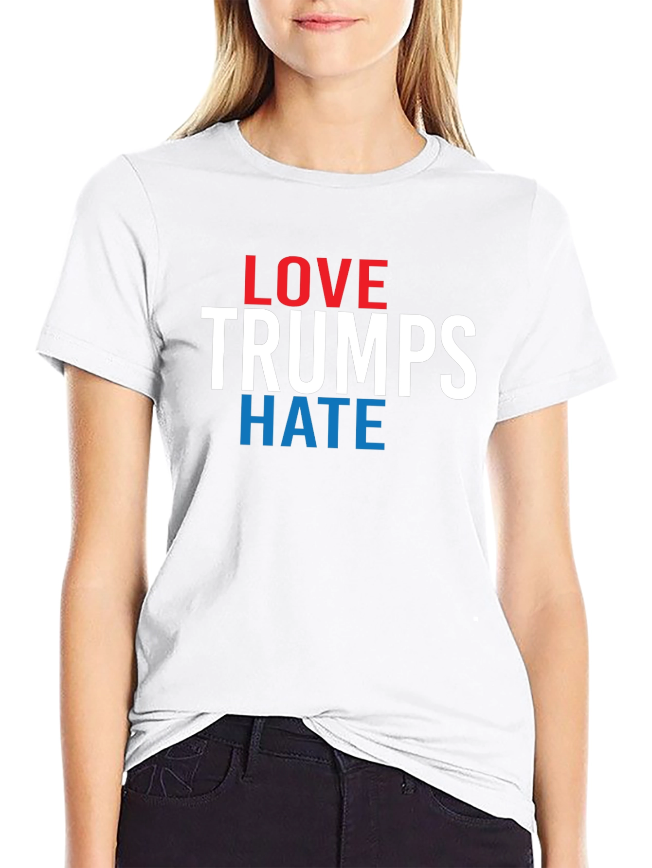 Black Love Trumps Hate Graphic T-Shirt - Political Statement Tee view 9