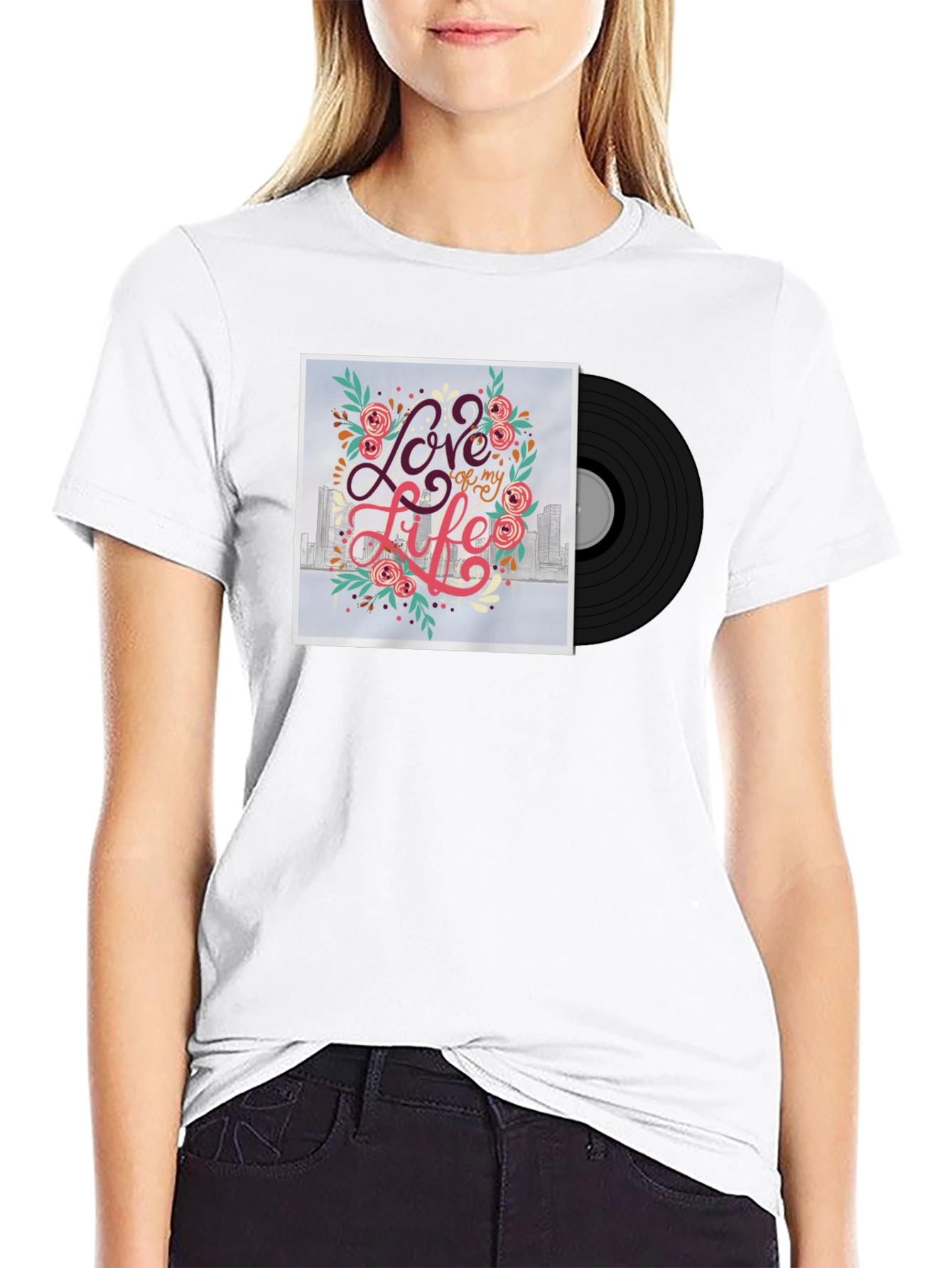 Black Love of My Life Graphic Tee - Black view 9