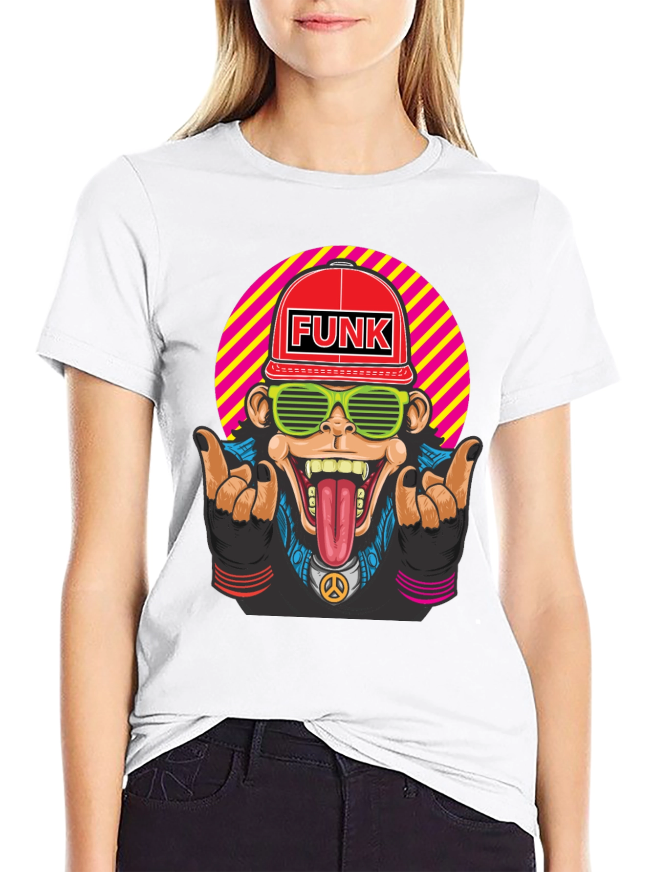 Black Funky Monkey Graphic T-Shirt - Retro Style view 9