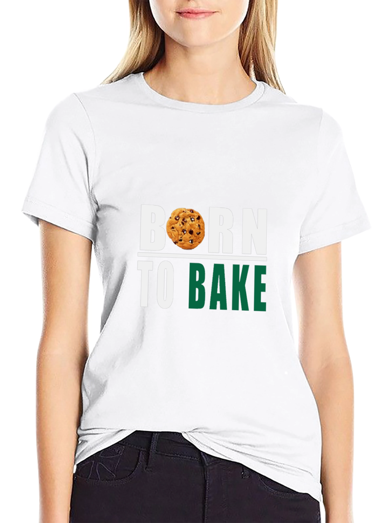Black Born to Bake T-Shirt - Baking Lover Apparel view 9