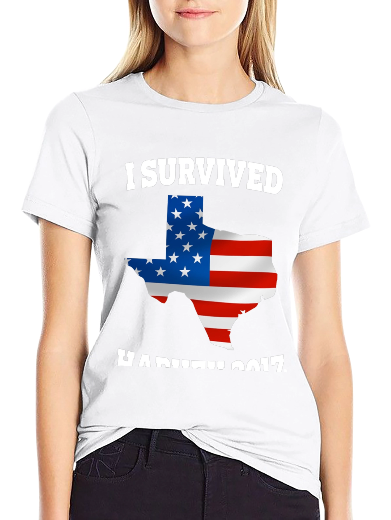 I Survived Hurricane Harvey 2017 Texas USA Flag T-Shirt - 9