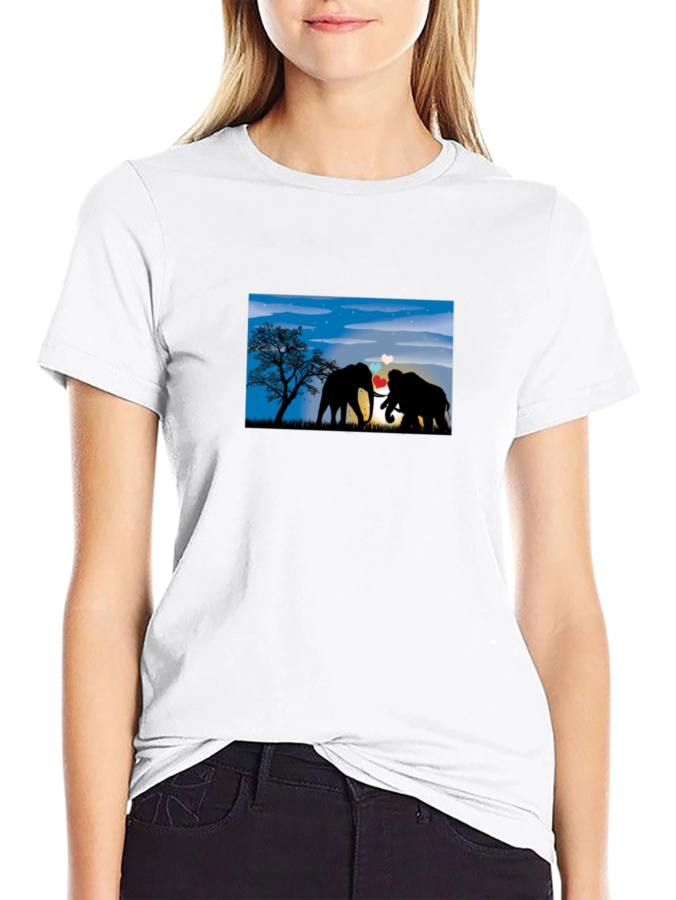 Black Elephant Love T-Shirt - Black Tee view 9