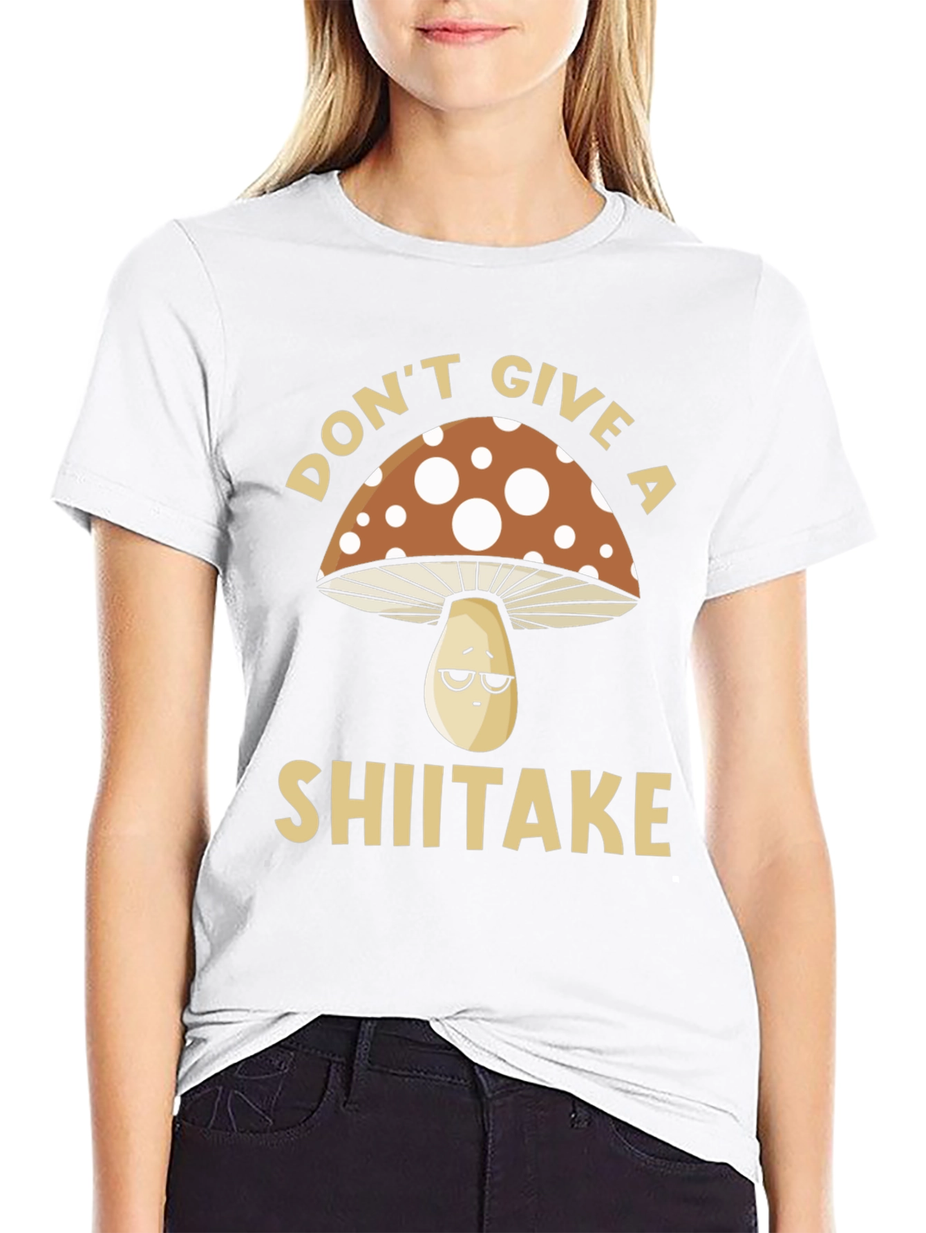 Black Don't Give a Shiitake T-Shirt - Funny Mushroom Tee view 9