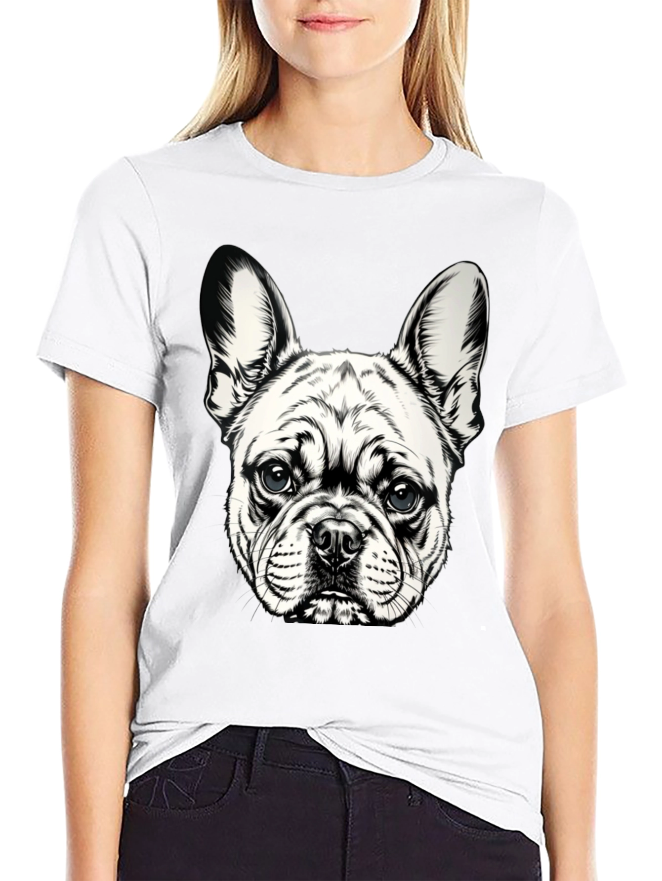 Black Dog Graphic T-Shirt - Black Cotton Blend view 9