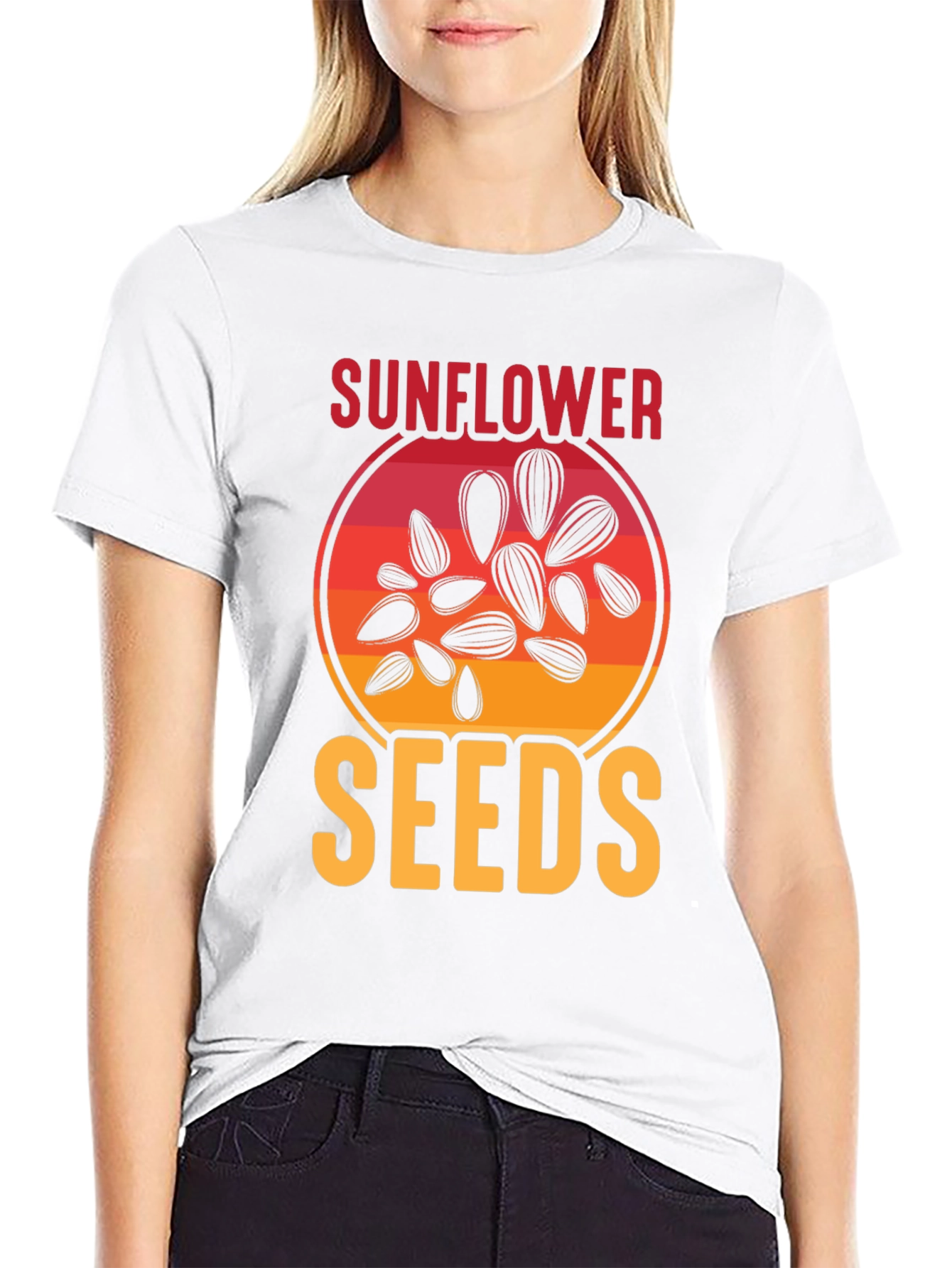 Black Sunflower Seeds Graphic Tee - Unisex Black T-Shirt view 9