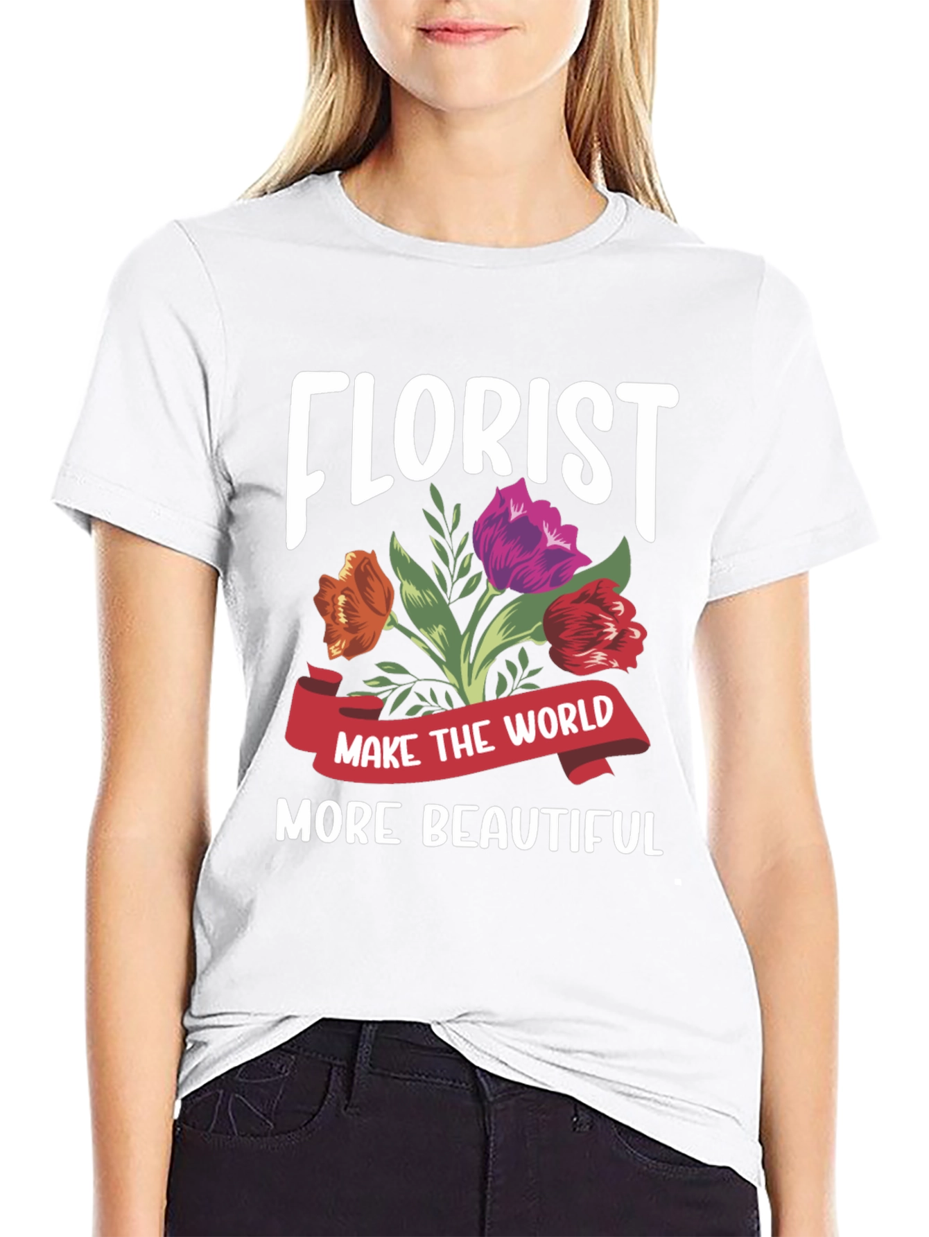 Black Florist T-Shirt - Make the World More Beautiful view 9