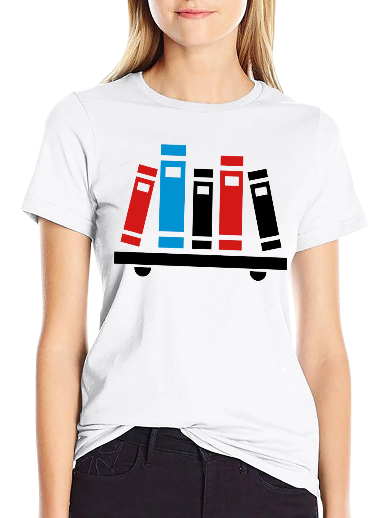 Black Book Shelf T-Shirt - Graphic Tee view 9