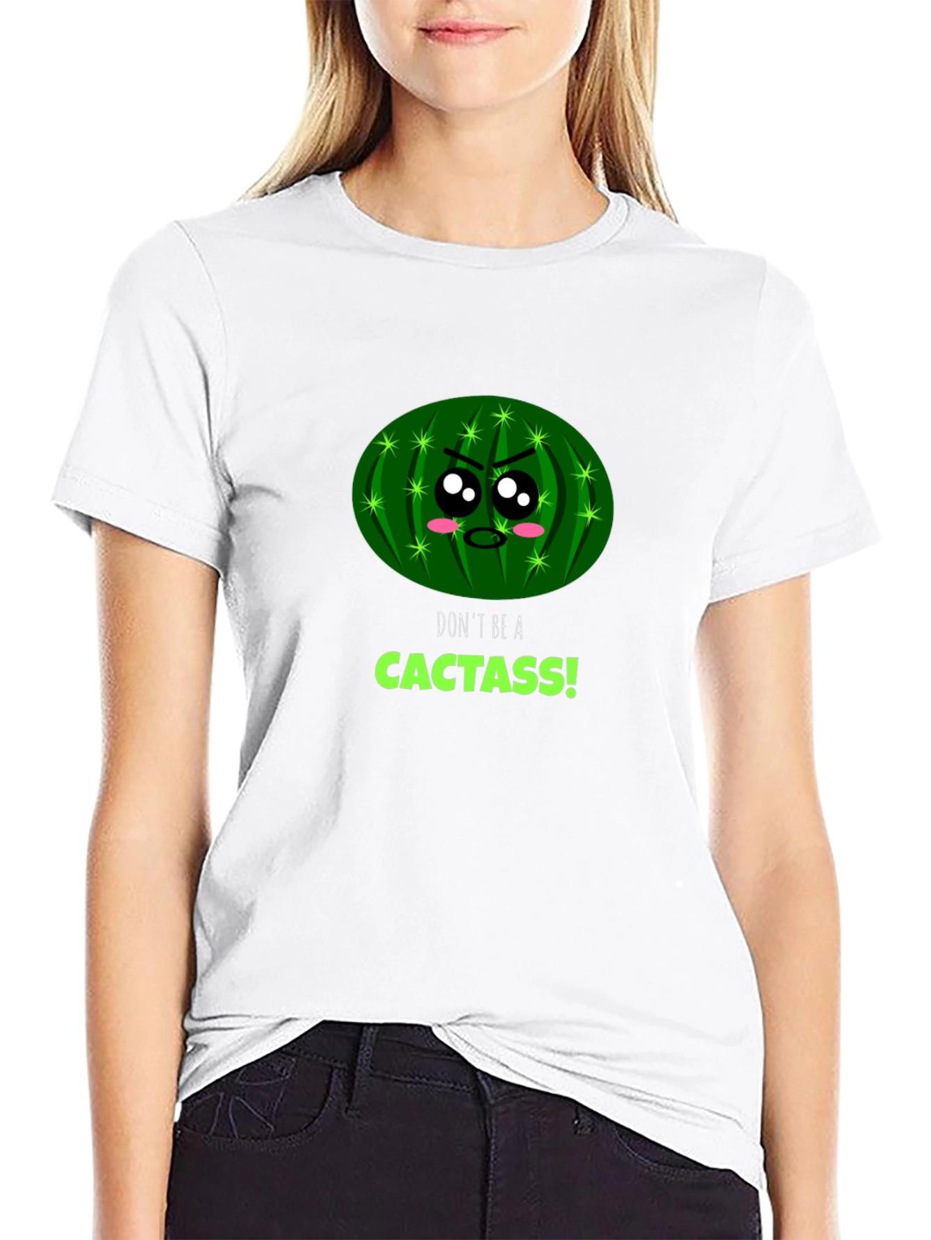 Black Don't be a Cactass! Graphic Tee view 9