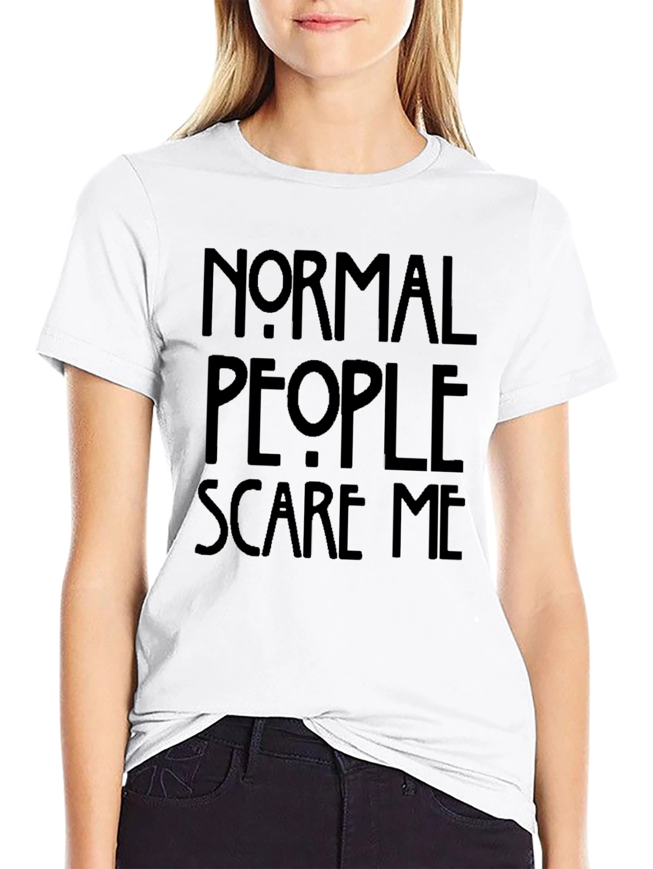 Black Normal People Scare Me Graphic T-Shirt view 9