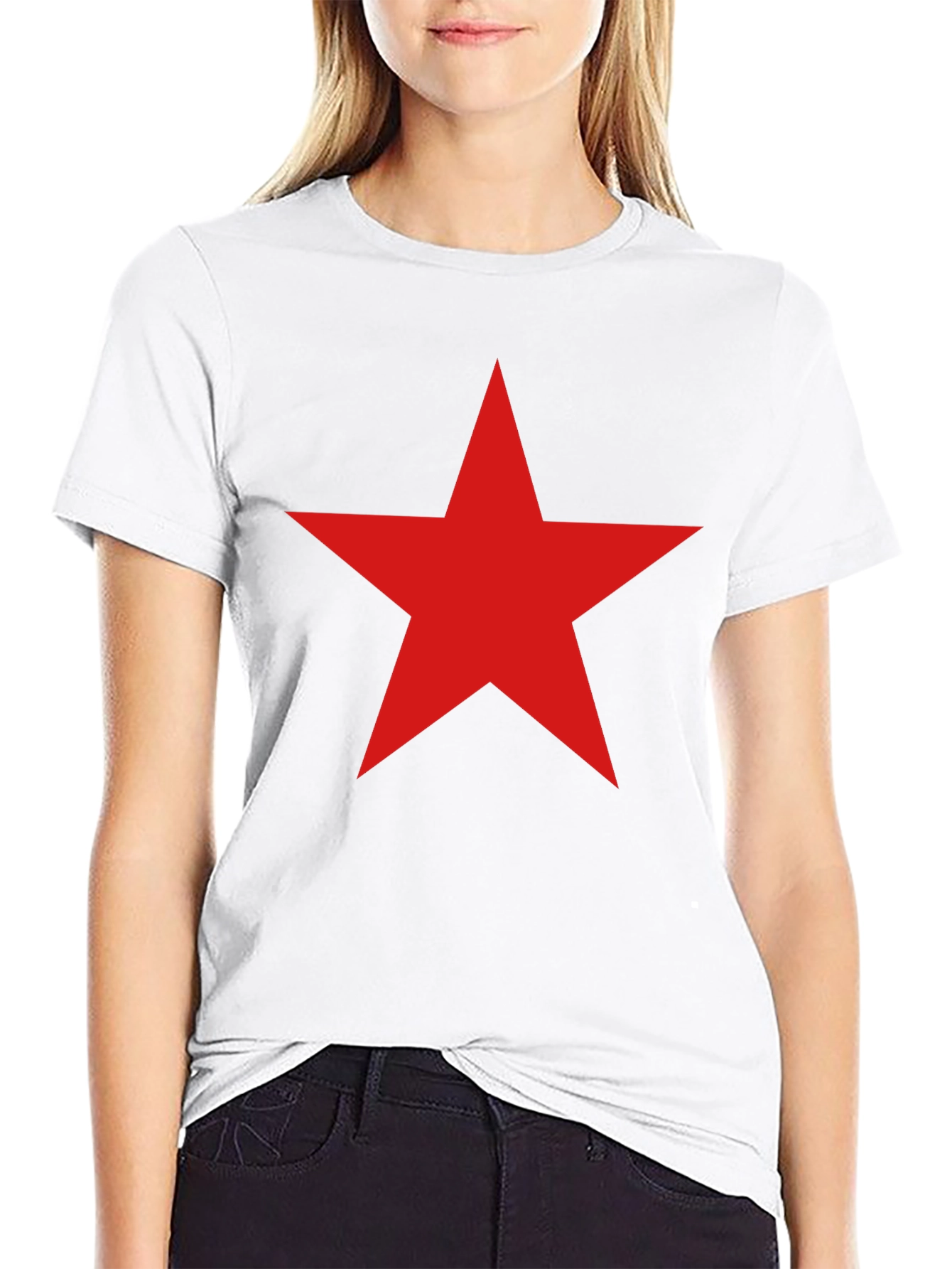 Black Red Star Graphic Tee - Mens Black T-Shirt view 9