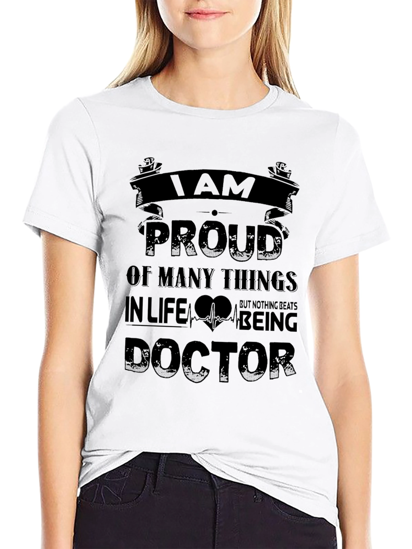 Black Proud Doctor Graphic T-Shirt - Medical Profession Pride view 9