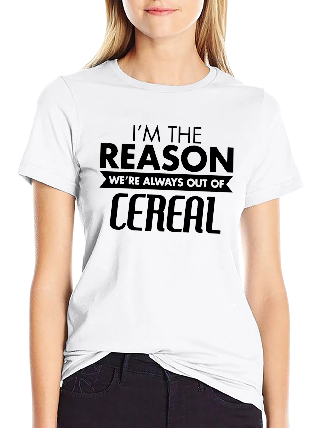 Black I'm the Reason for No Cereal T-Shirt view 9