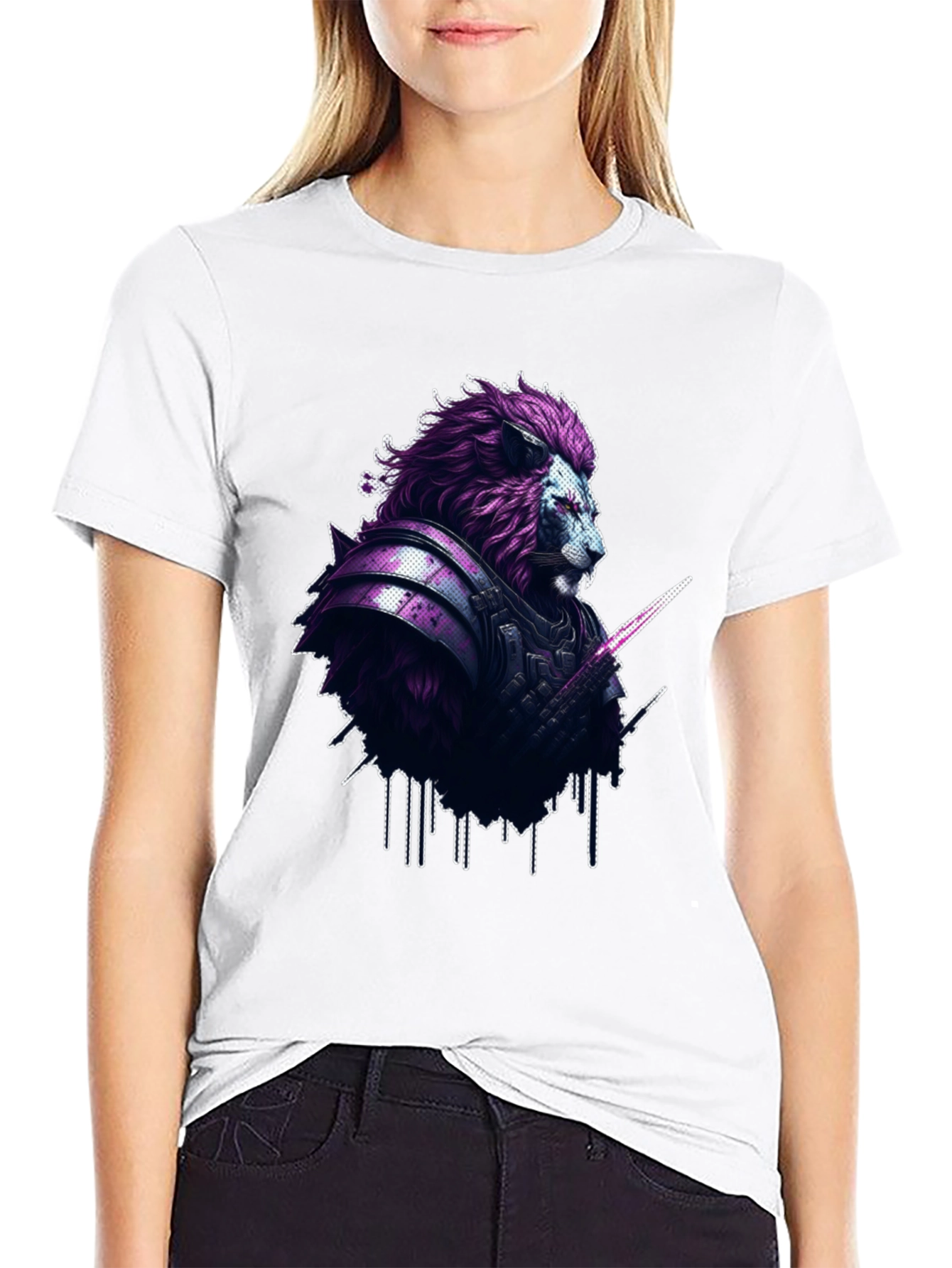 Black Lion Warrior Graphic Tee - Stylish Men's T-Shirt view 9