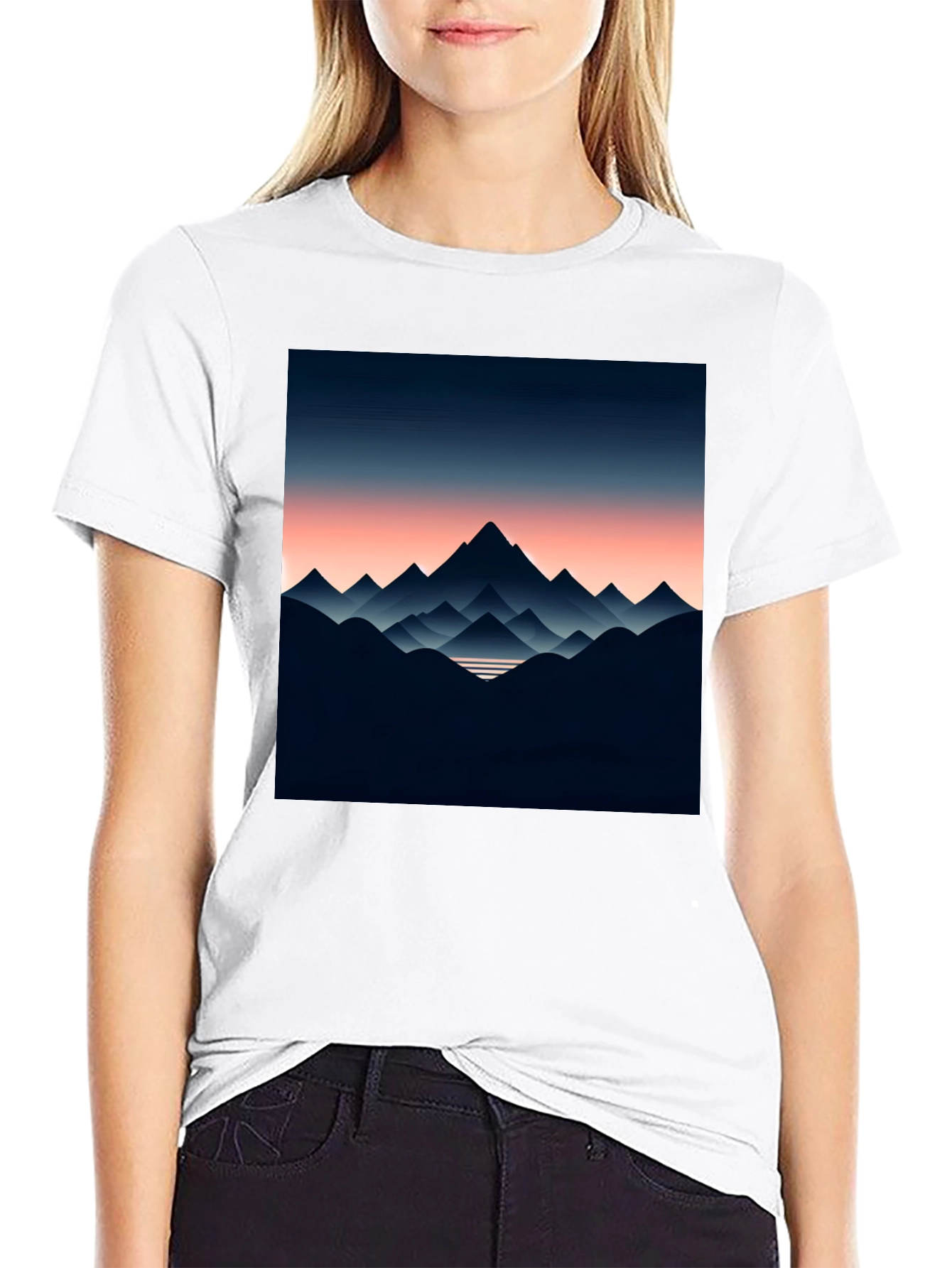 Black Mountain Range Graphic Tee - Stylish Men's Black T-Shirt view 9