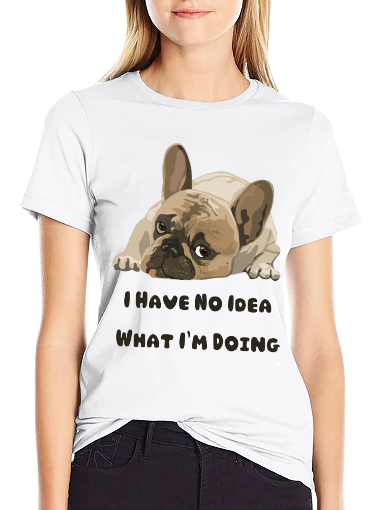 Black Funny Dog Graphic Tee - "No Idea What I'm Doing" view 9