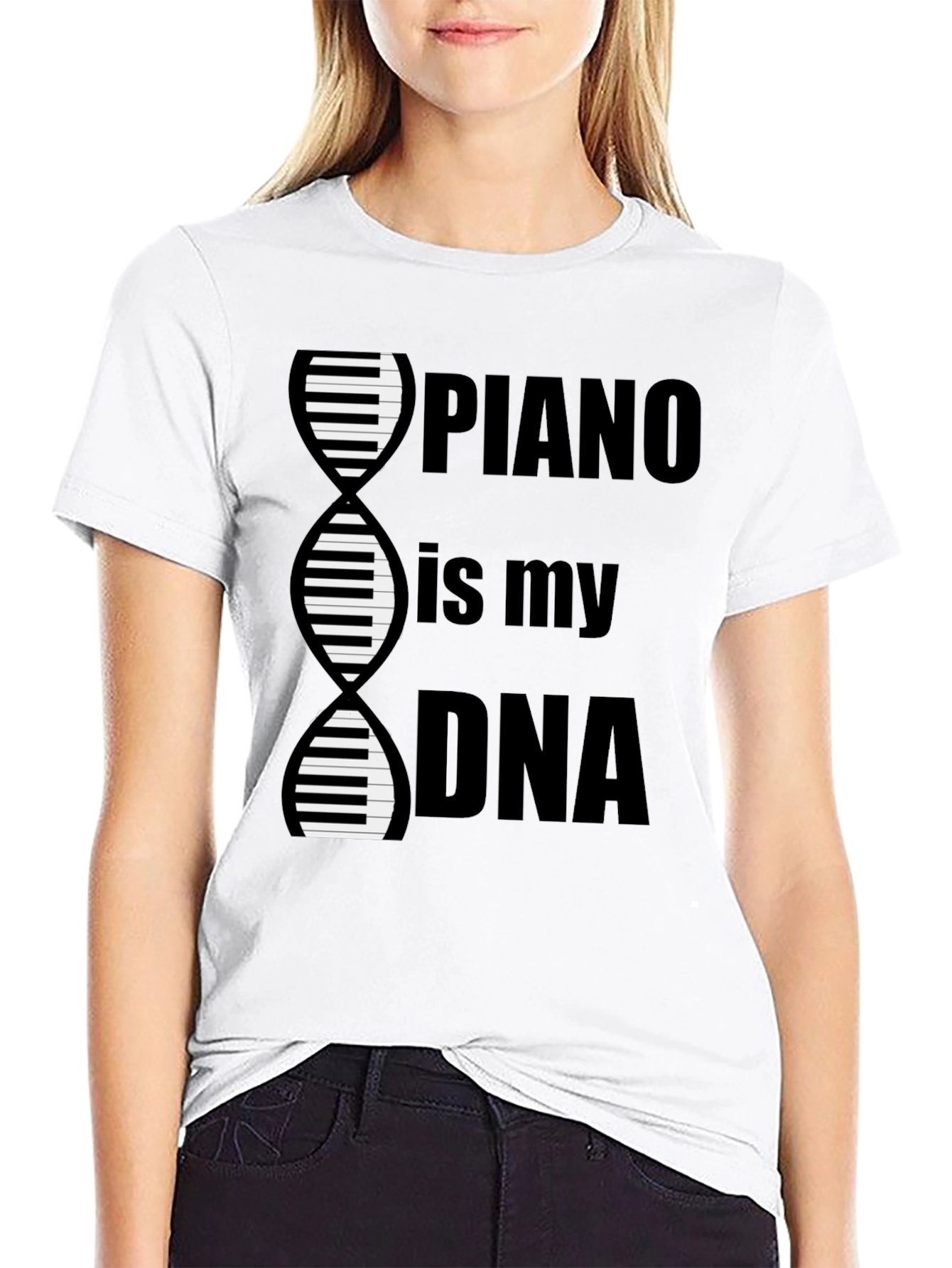 Black Piano is My DNA Graphic Tee - Musician T-Shirt view 9