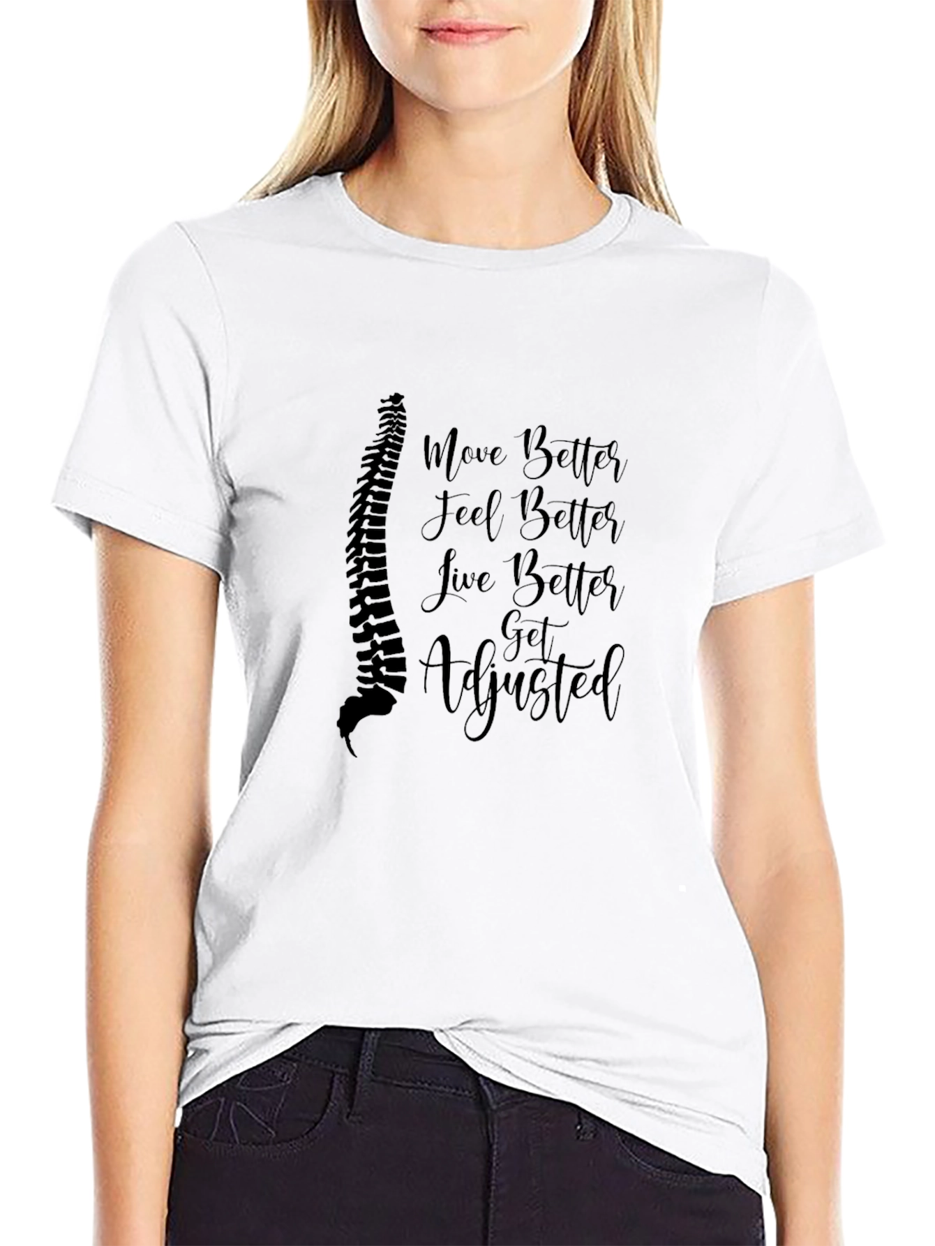 Black Chiropractor Spine Adjustment T-Shirt - Move Better Feel Better view 9