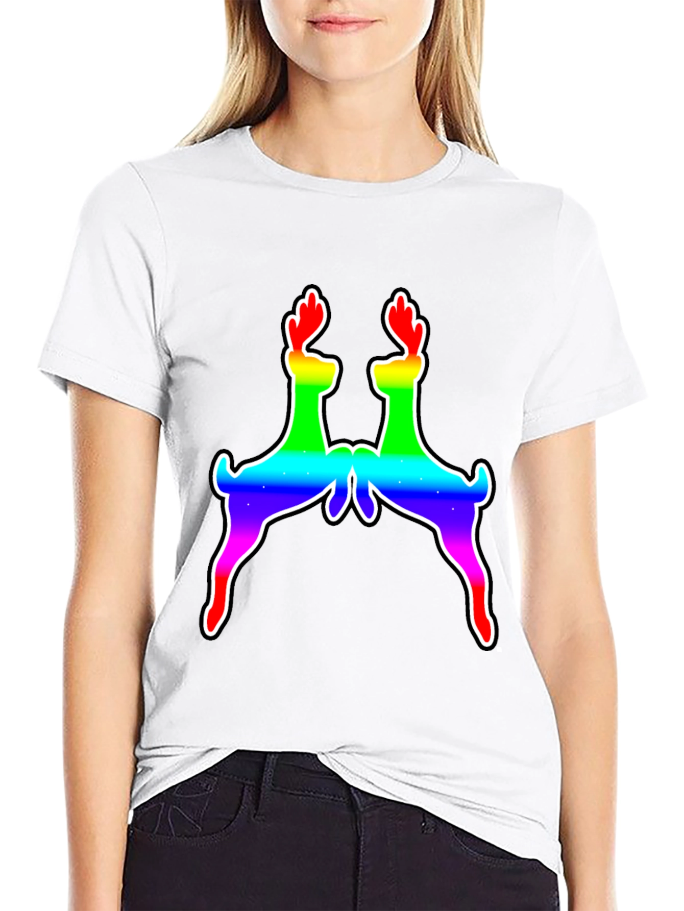 Black Rainbow Deer Graphic Tee - Pride Edition view 9