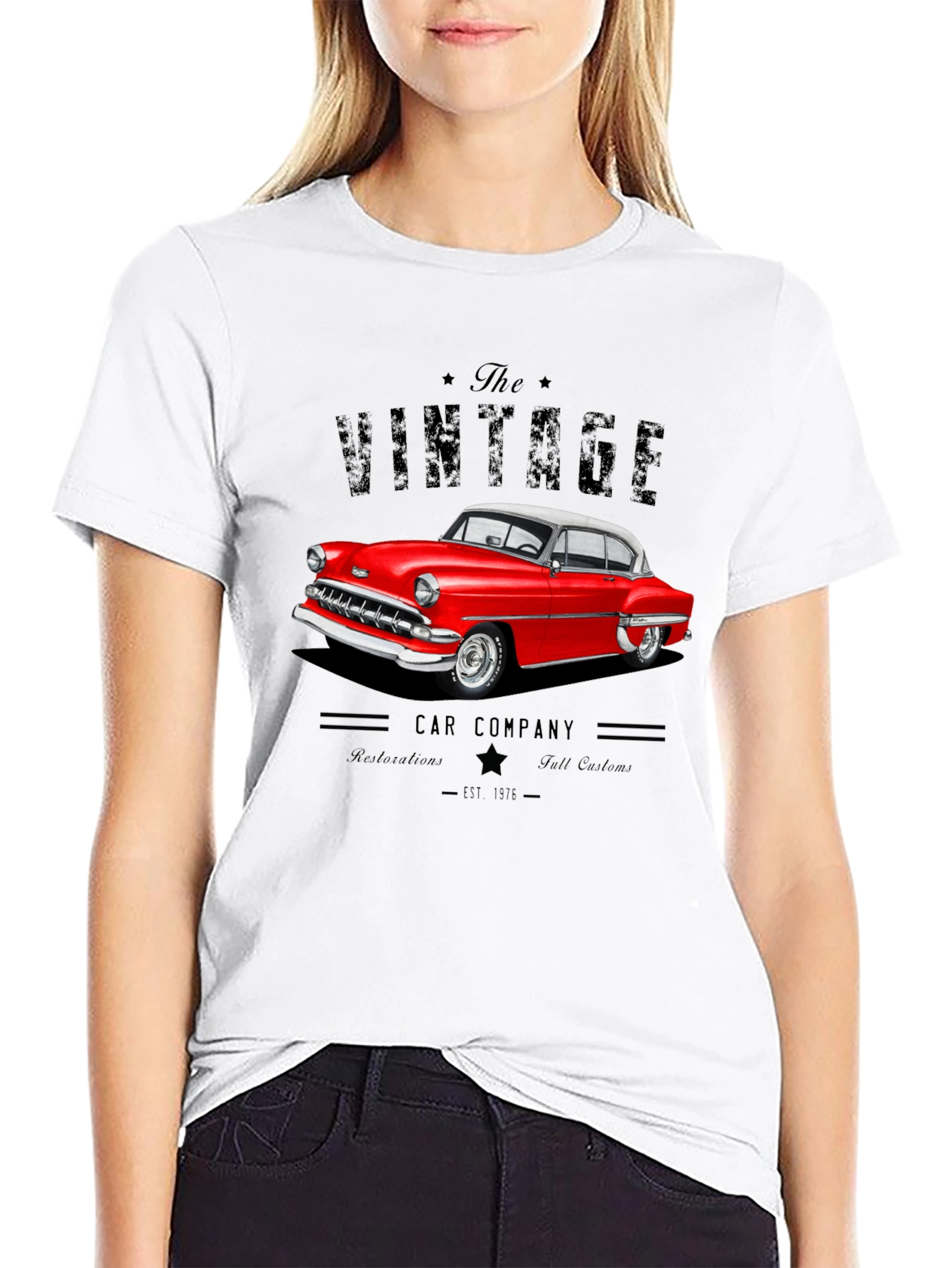 Black Vintage Car Company Black T-Shirt view 9