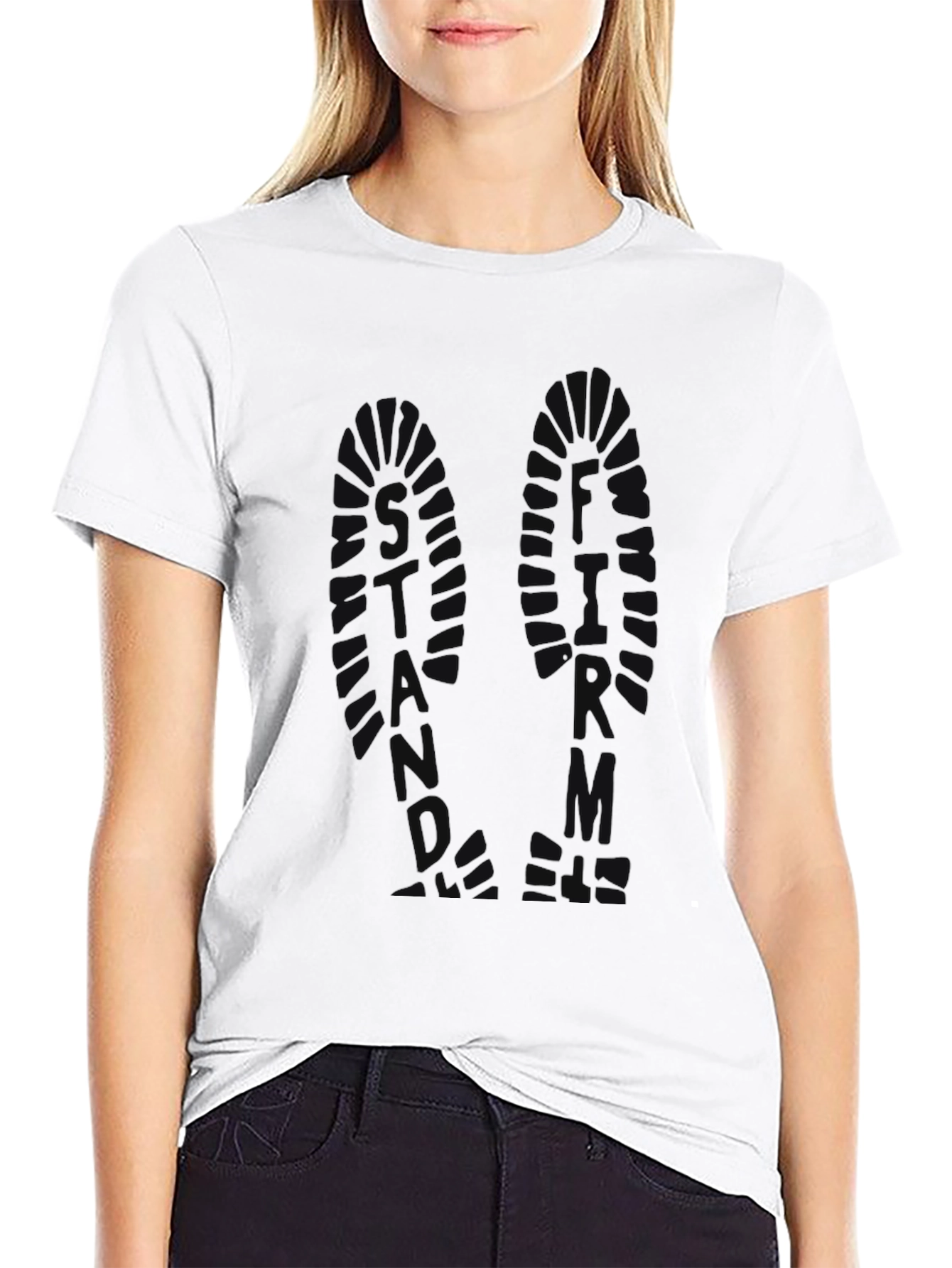 Black Men's Black Graphic Print Crew Neck T-Shirt view 9