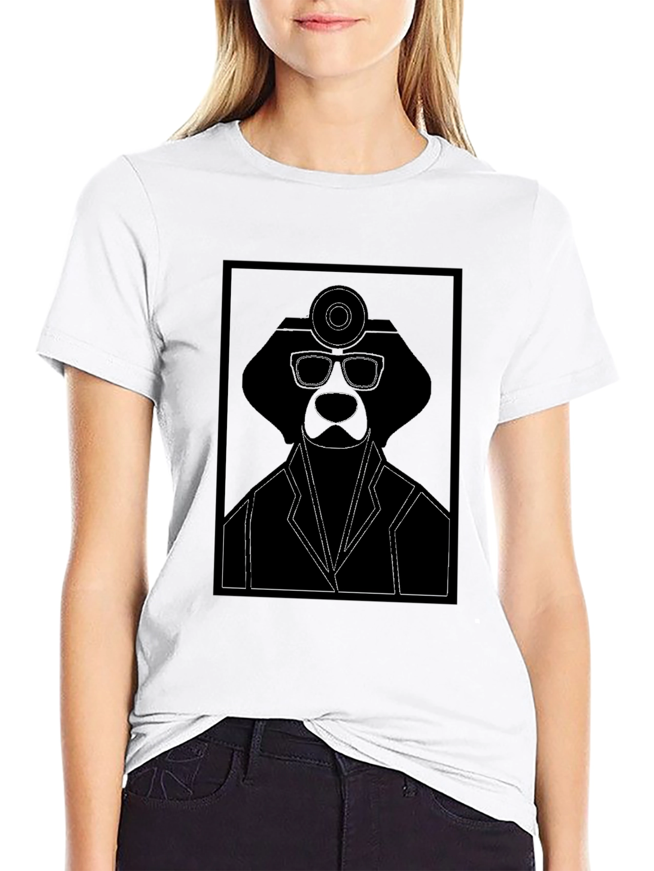 Black Doctor Dog Graphic Tee - Black view 9