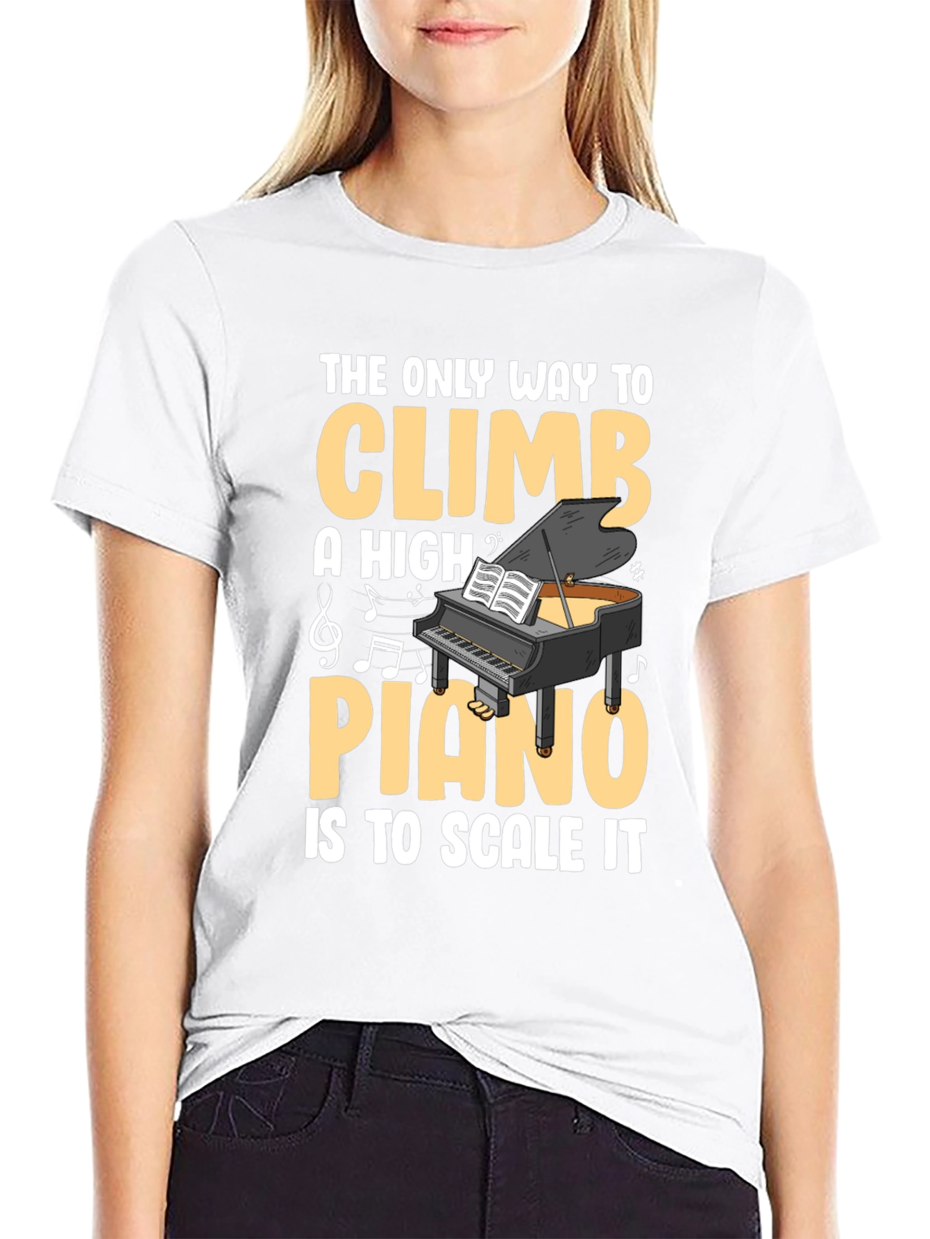 Black Piano Scale T-Shirt - Musical Pun Tee view 9
