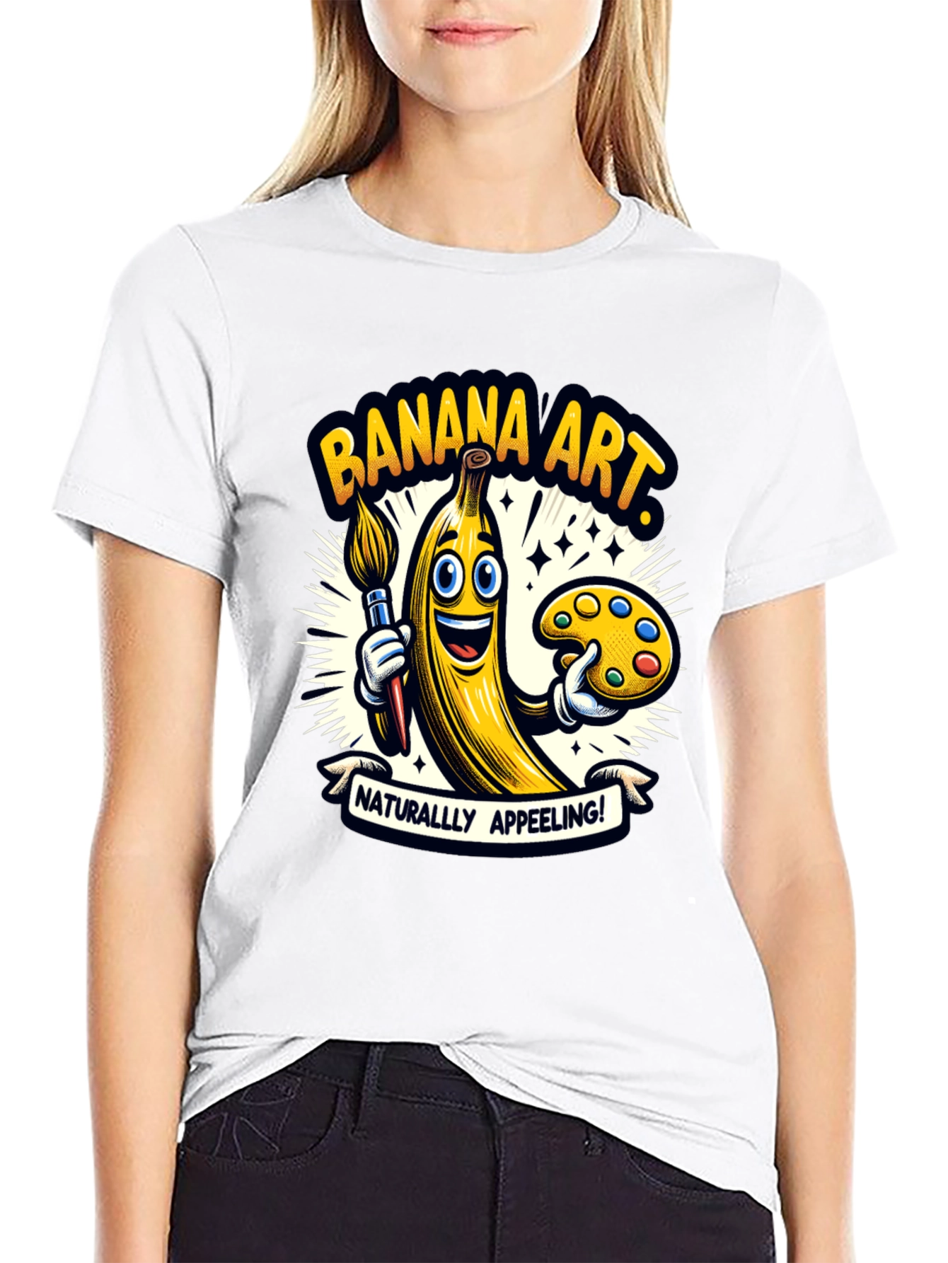 Black Banana Art T-Shirt - Naturally Appeeling Tee! view 9