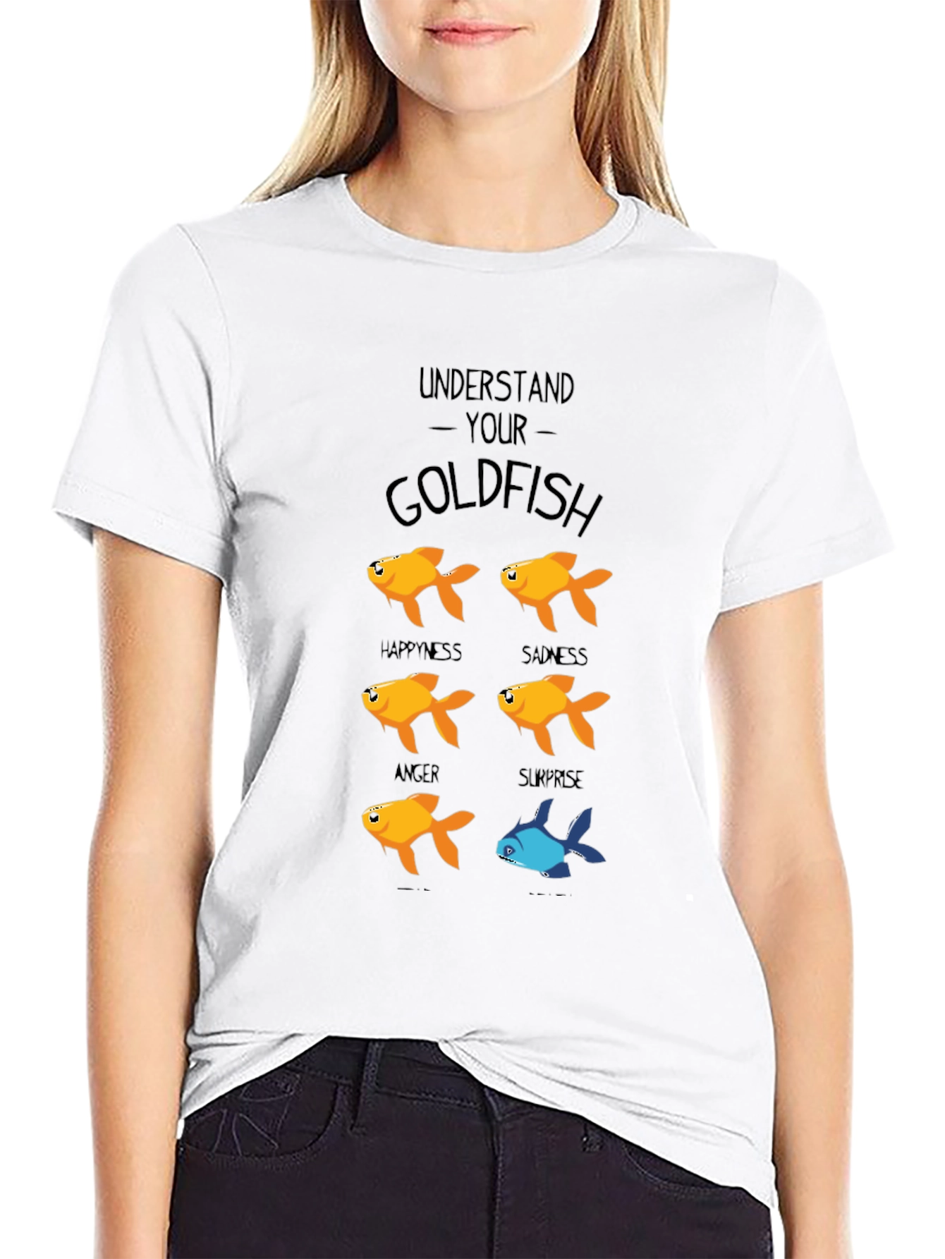 Black Funny Understand Your Goldfish Graphic T-Shirt view 9