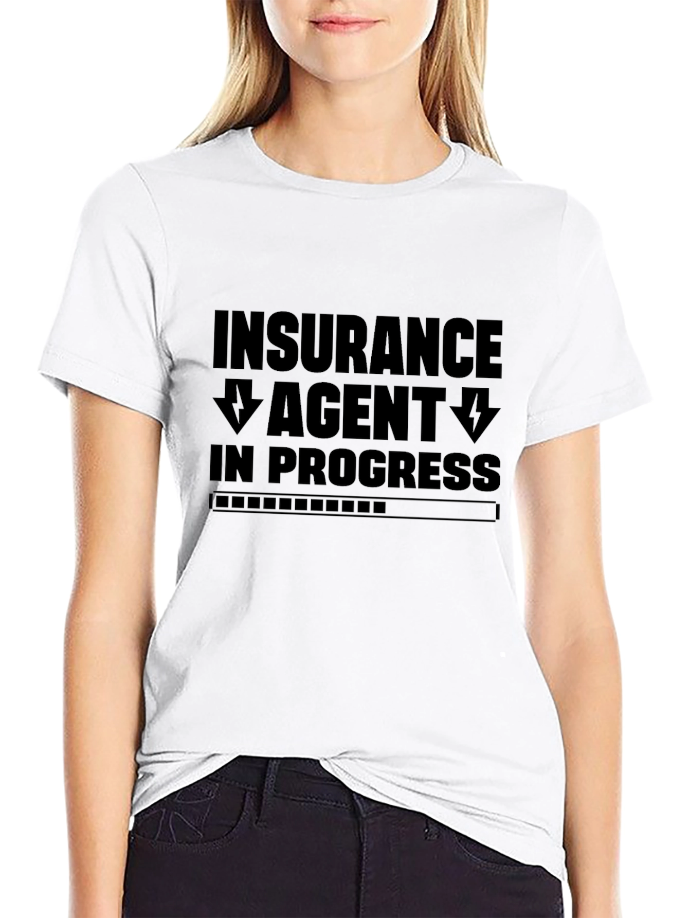 Black Insurance Agent in Progress Black T-Shirt view 9