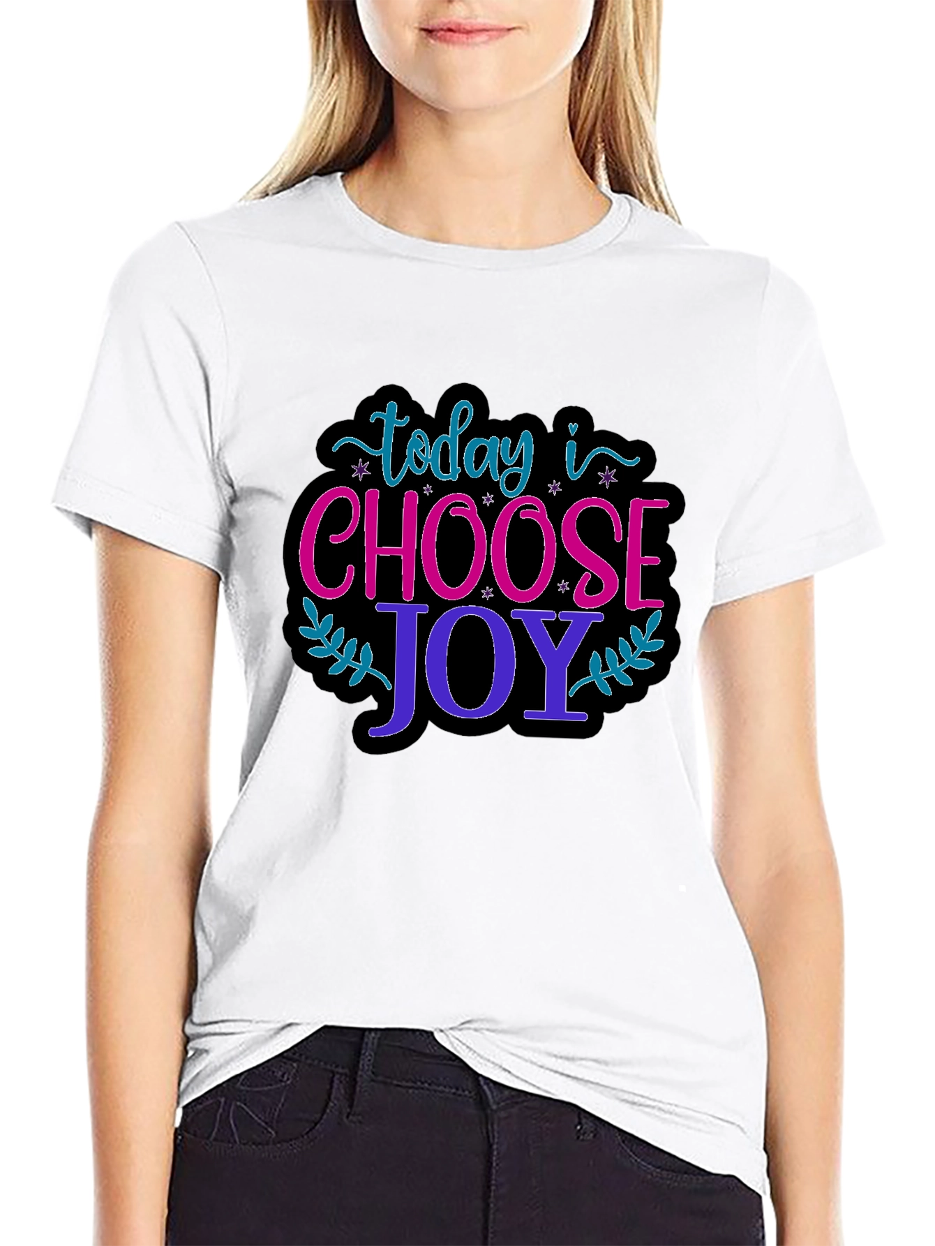 Black Choose Joy Graphic T-Shirt - Positive Vibes Only! view 9