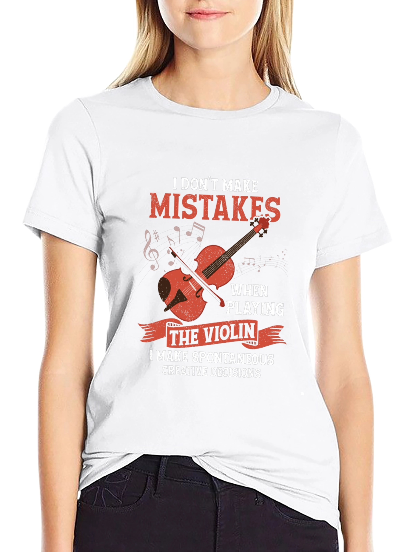 Black Funny Violinist T-Shirt: I Don't Make Mistakes view 9
