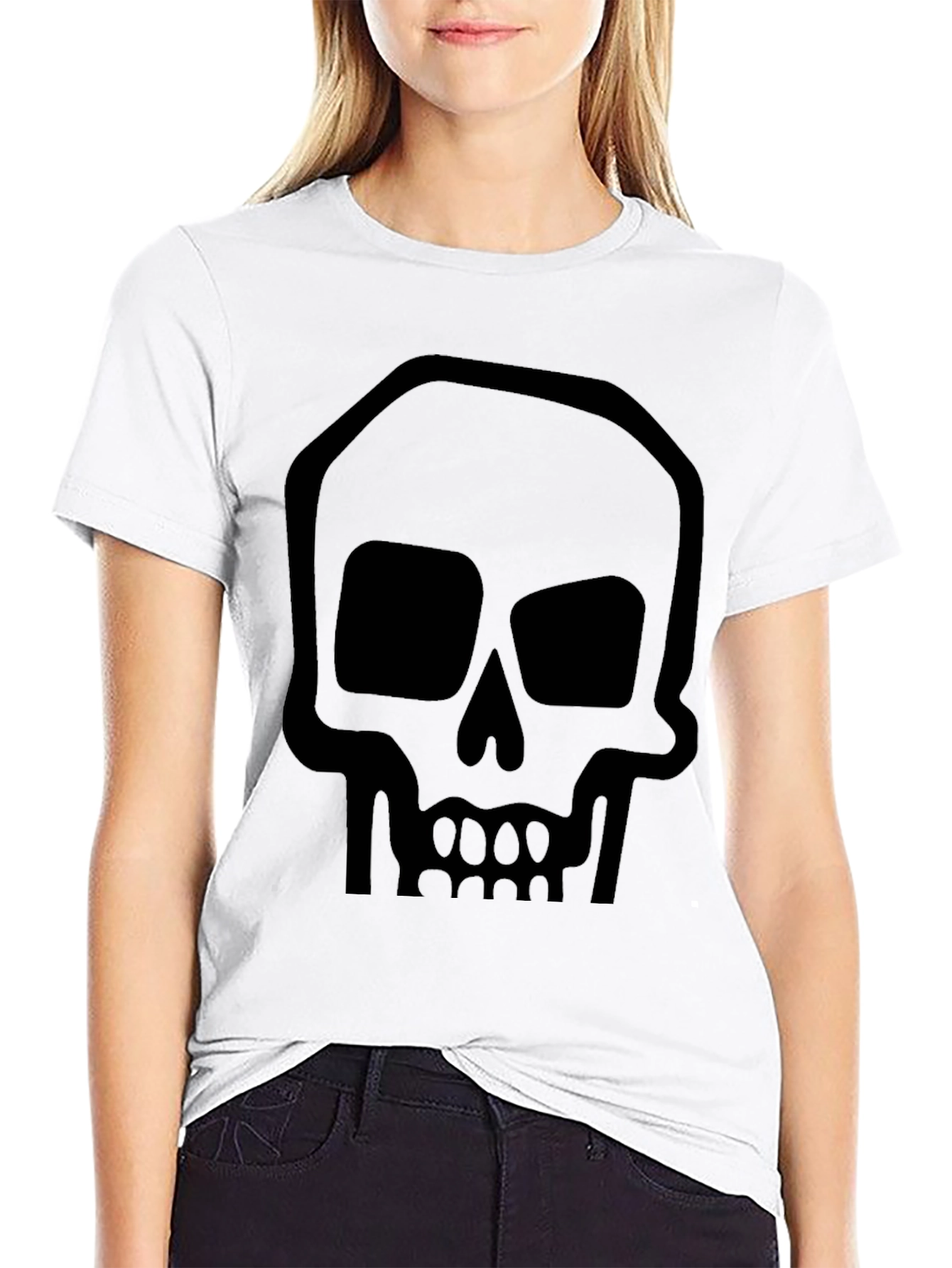 Black Skull Graphic Black T-Shirt view 9